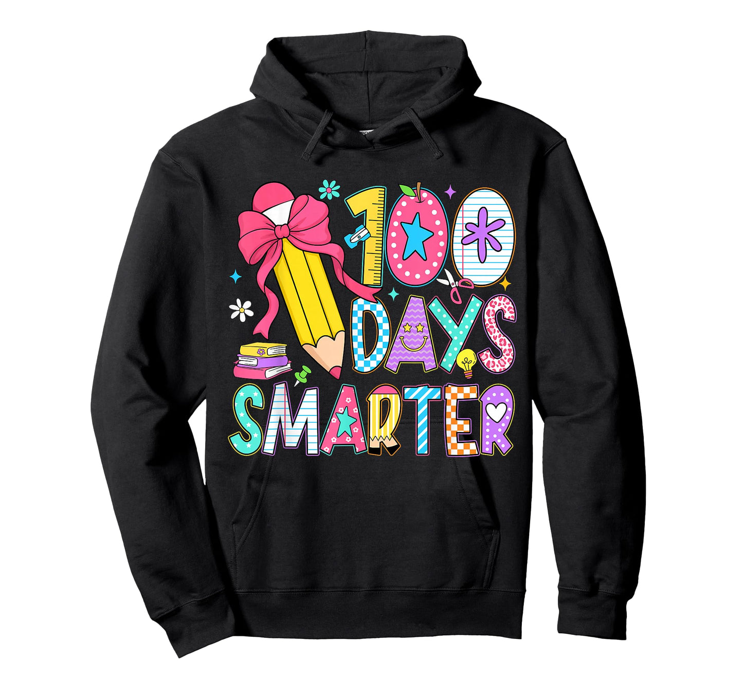 100 Days of Smarter Girls Coquette Bow 100th Day of School T-Shirt
