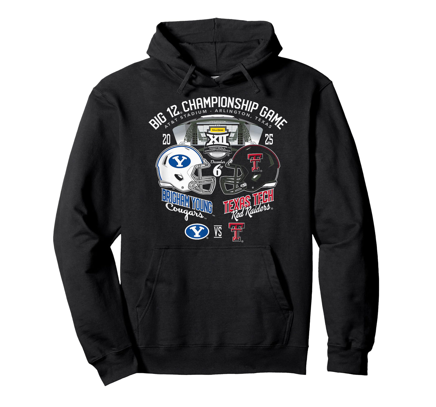 BYU vs Texas Tech Big 12 Championship 2025 Football Black T-Shirt