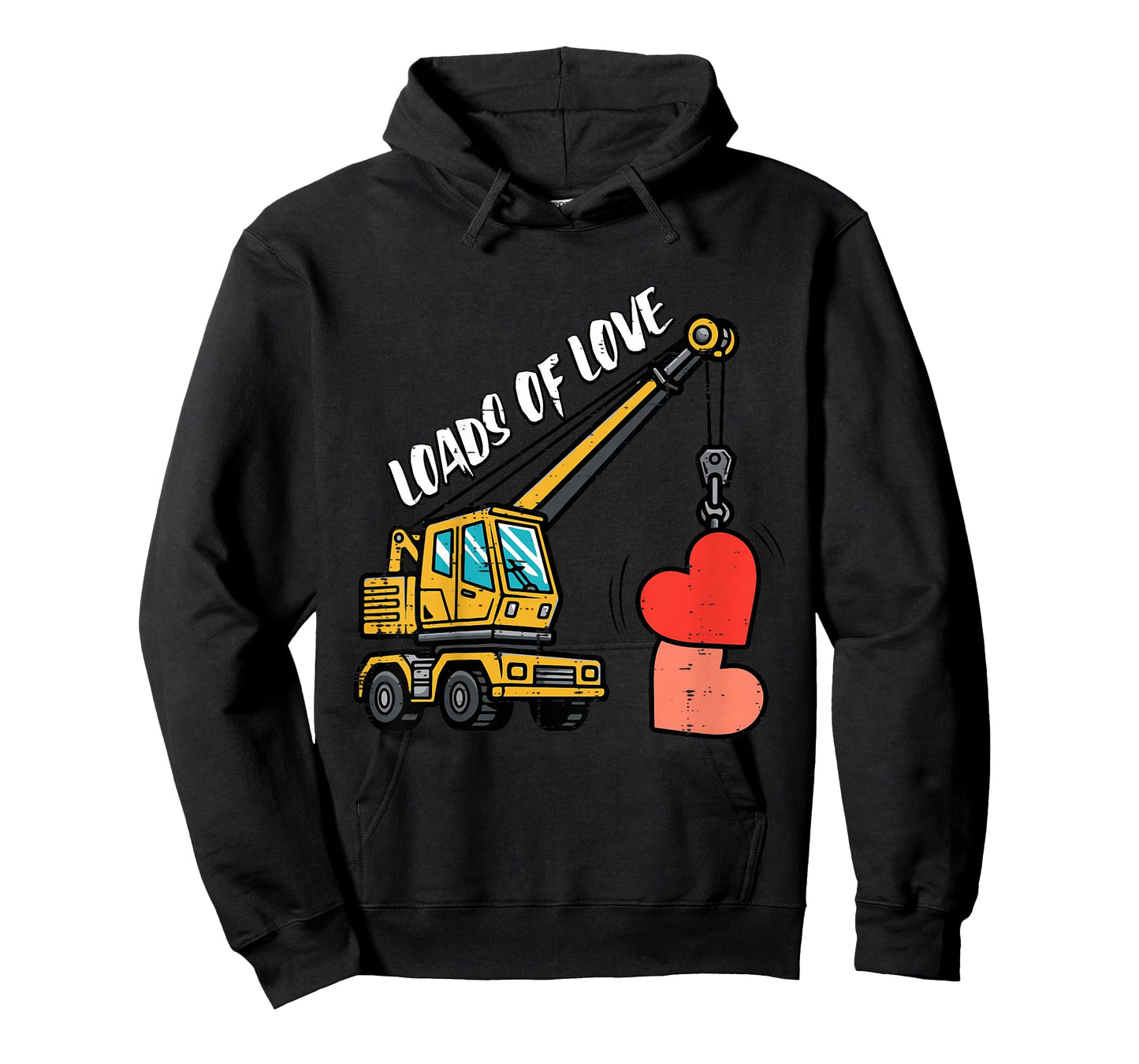 Kids Valentines Day Crane Heart Loads Love Construction Boys Kids T-Shirt