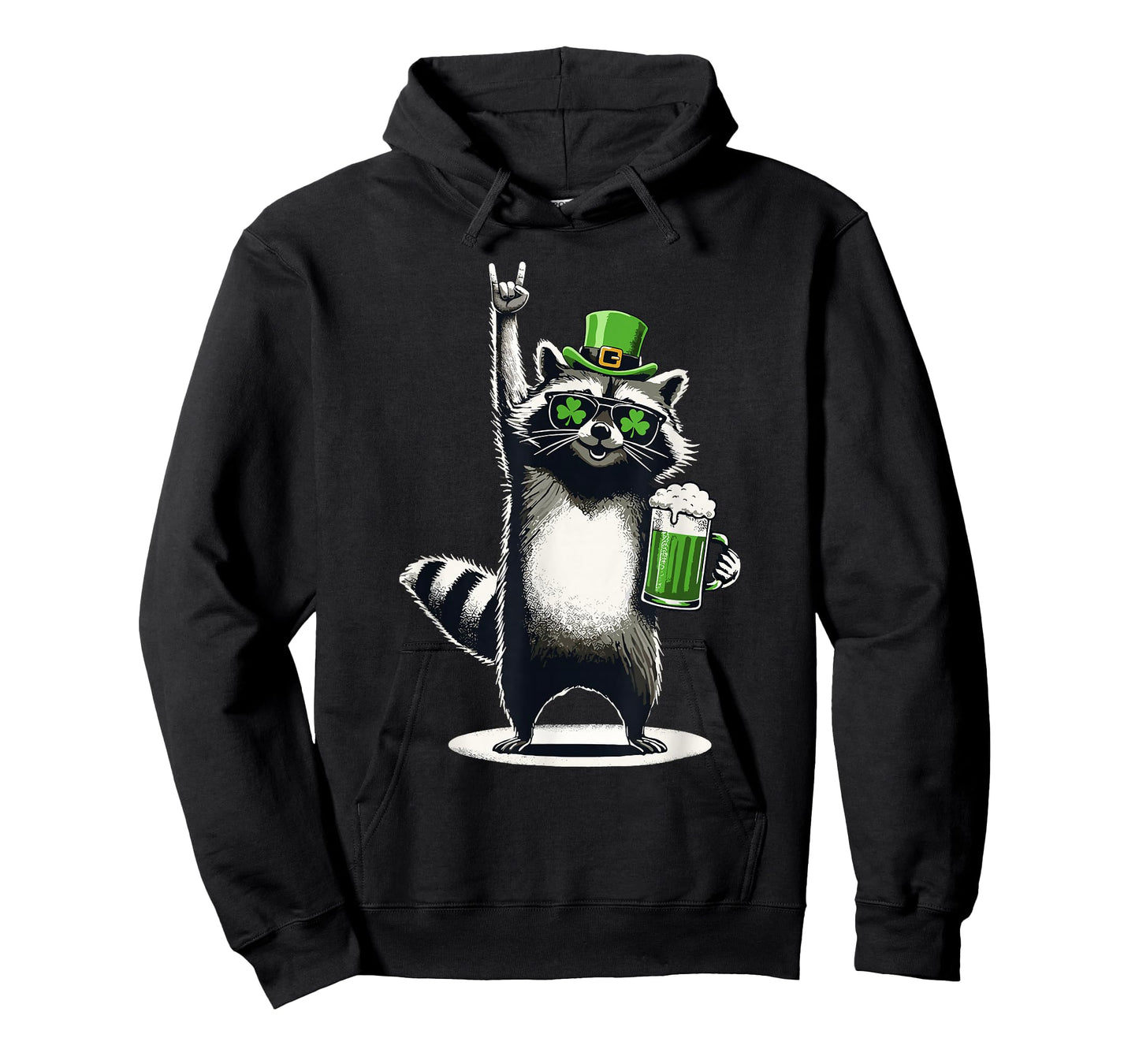 Raccoon St Patty's Shamrock Beer Funny St Patrick's Day T-Shirt