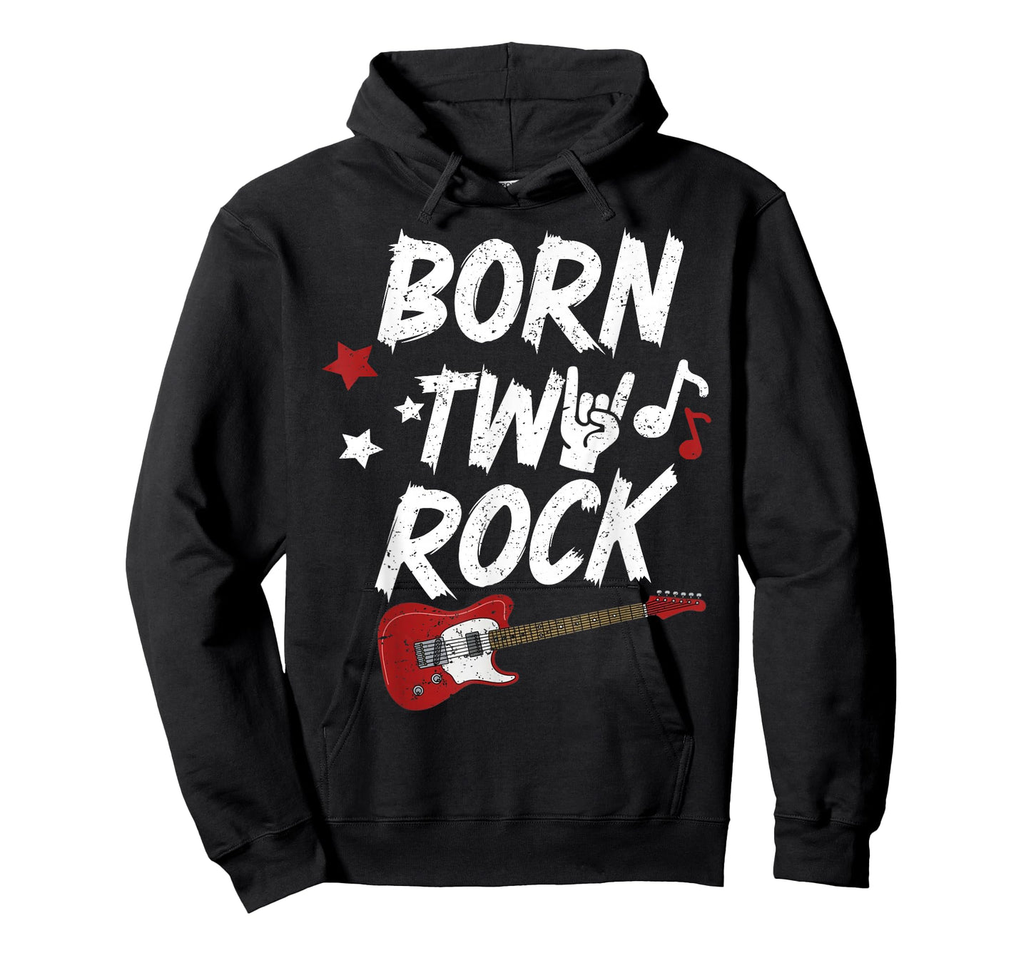 Kids 2nd Birthday Guitar Born Two 2 Year Old Rock Bday Boys T-Shirt