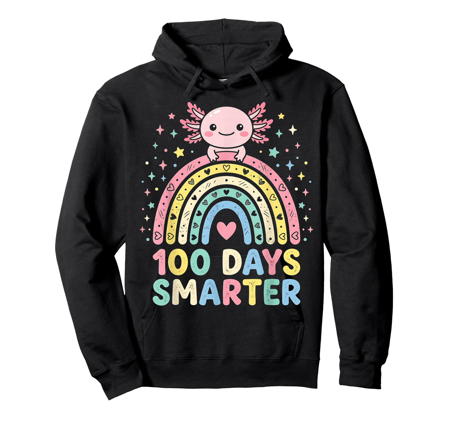 100 Days Smarter Kids Girls Axolotl 100th Day of School T-Shirt