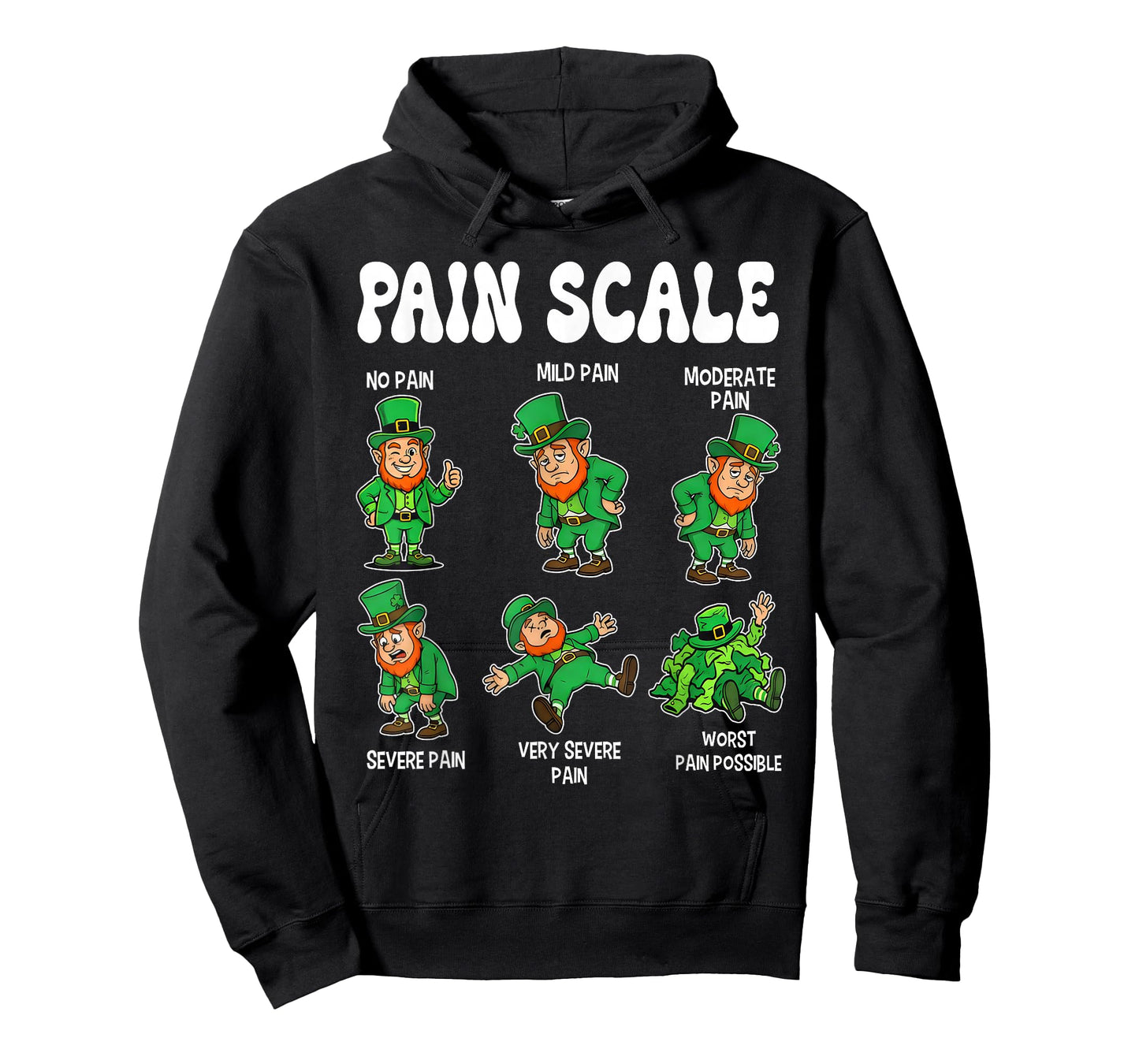 Funny Pain Scale Leprechaun Nurse St. Patricks Day Men Women T-Shirt