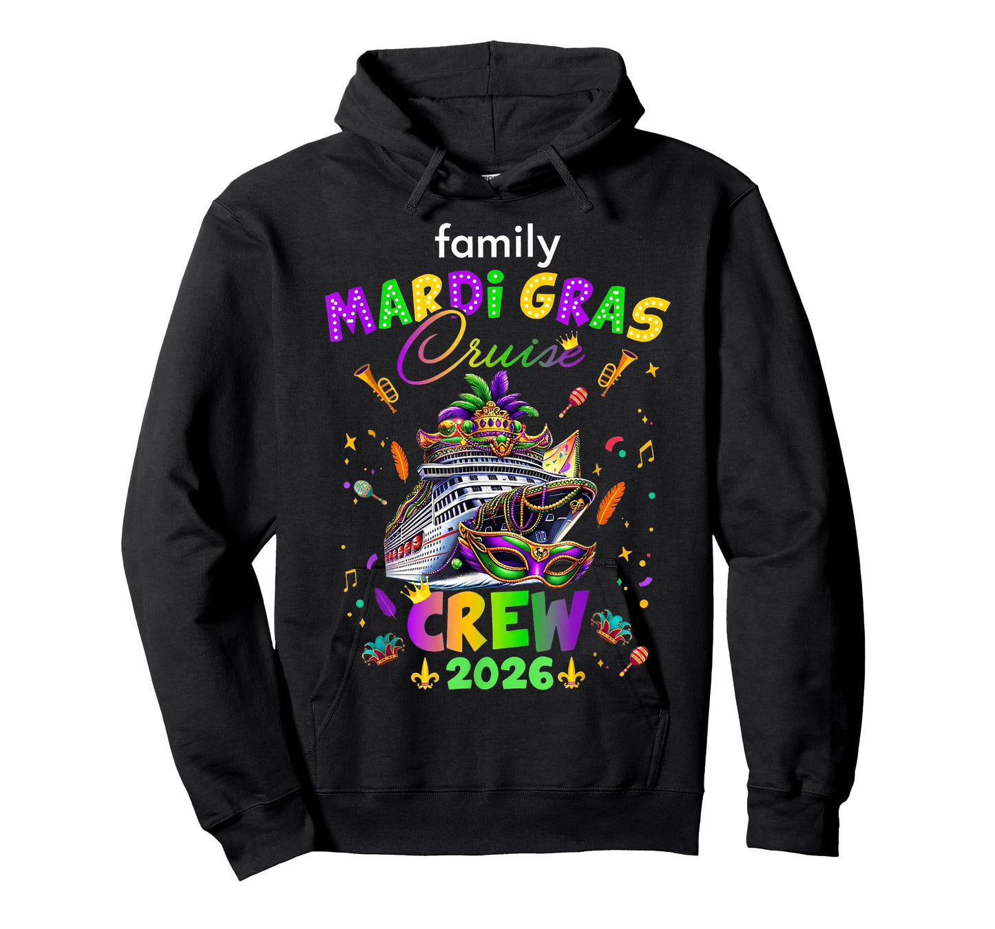 Family Mardi Gras Cruise Crew 2026 Matching Carnival Party T-Shirt