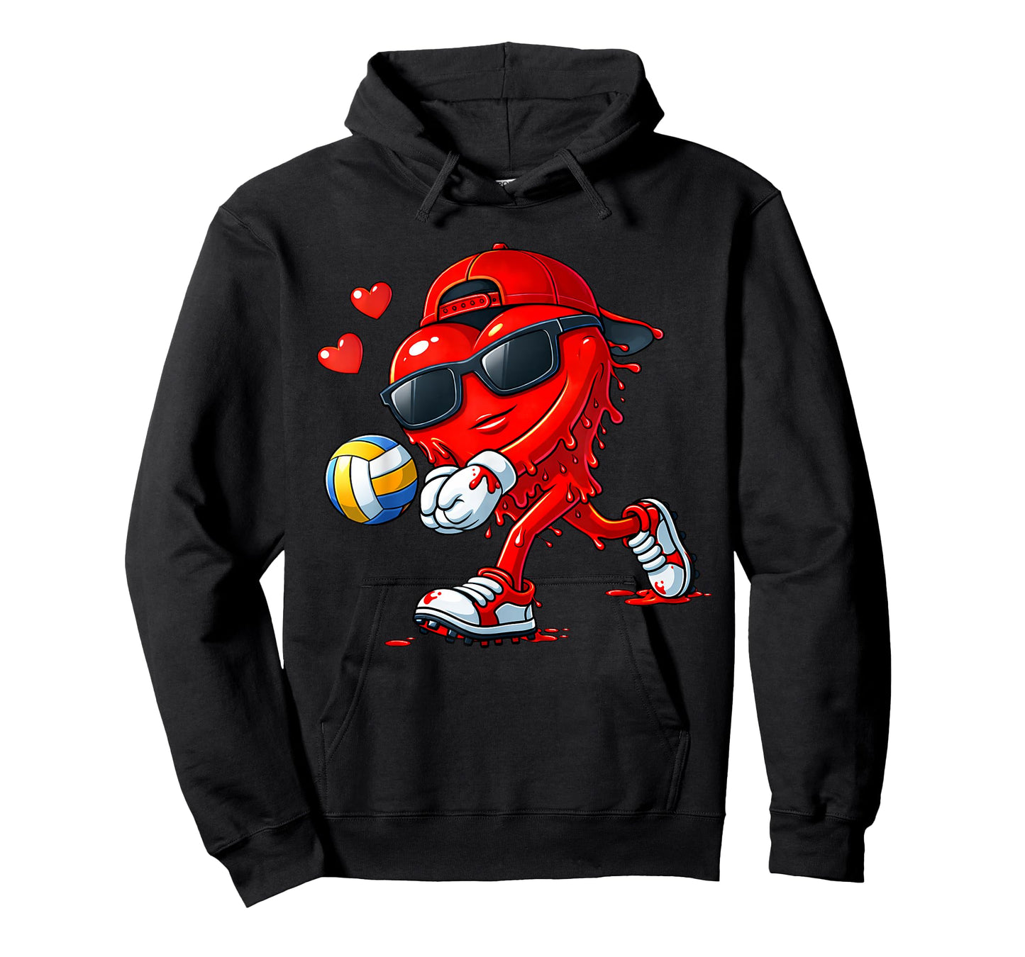 Valentine Volleyball Heart Drip Sport Valentines Day Boys T-Shirt