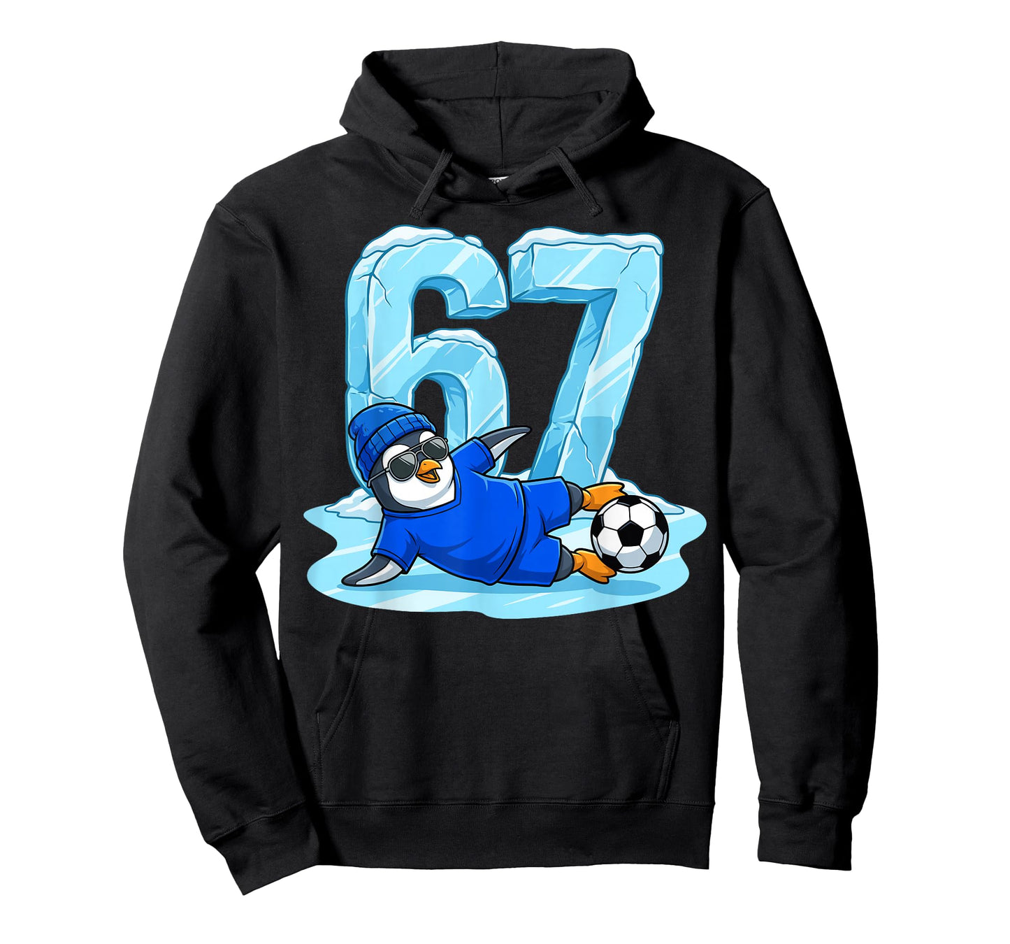 Penguin Soccer 67 Ice Slide Funny Winter Sports T-Shirt