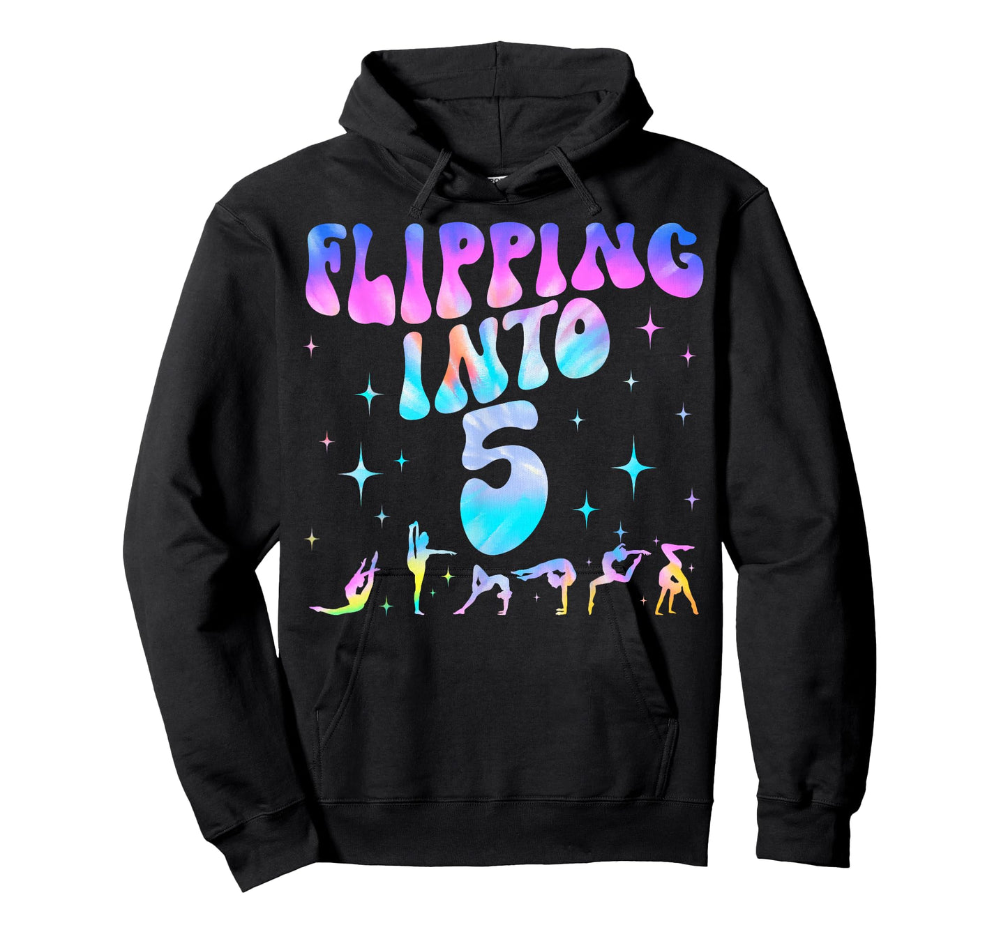 Flipping Into 5th Birthday Gymnastic 5 Years Old Girl Party T-Shirt