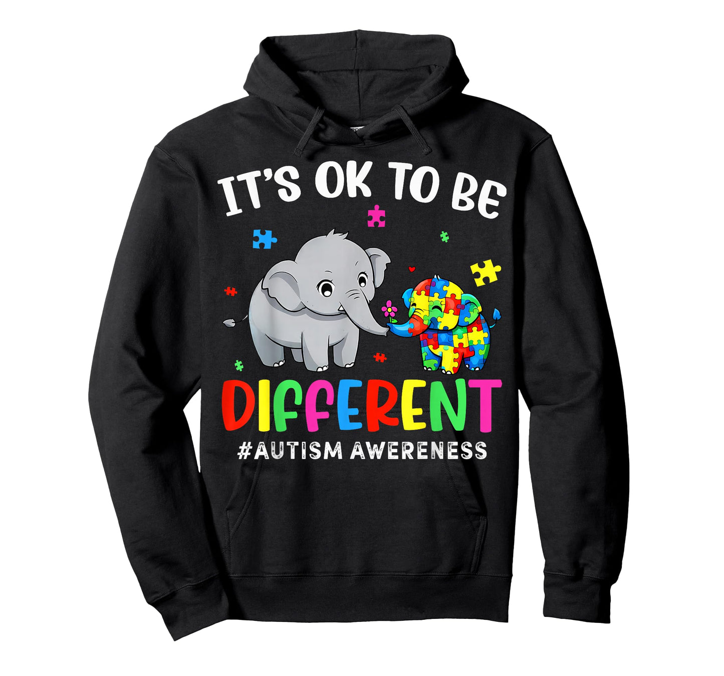 It's Ok to Be Different Elephant for Mom Dad Teachers Autism T-Shirt