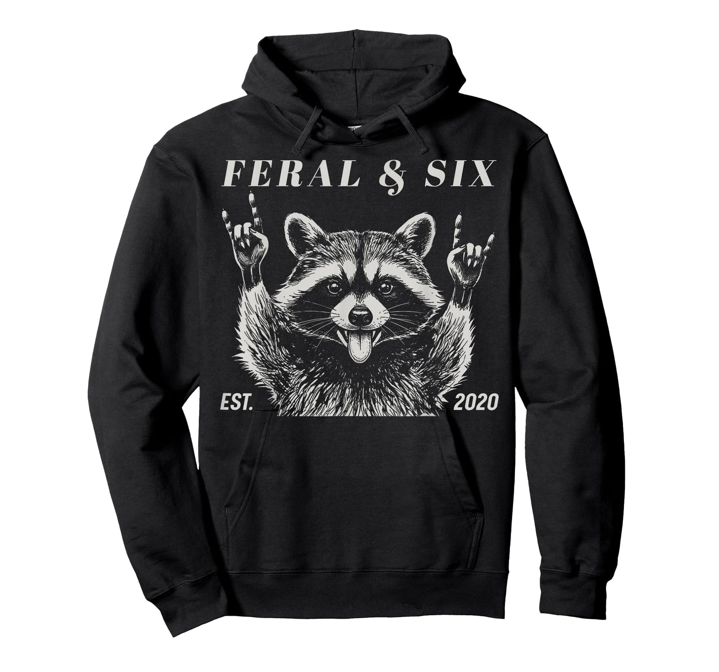 Feral and Six Raccoon Funny 6th Birthday Girls Boys Kids T-Shirt