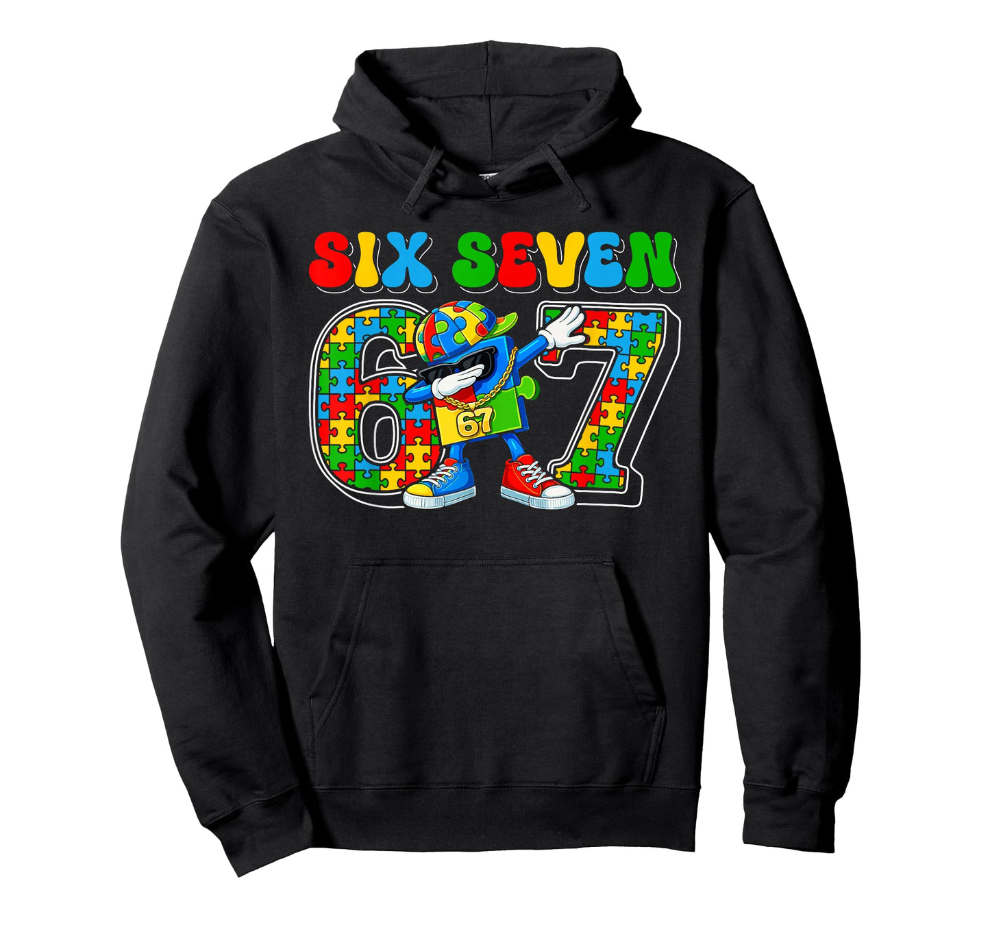 Six Seven Autism Awareness 67 Meme Autism Puzzle Kids Boys T-Shirt