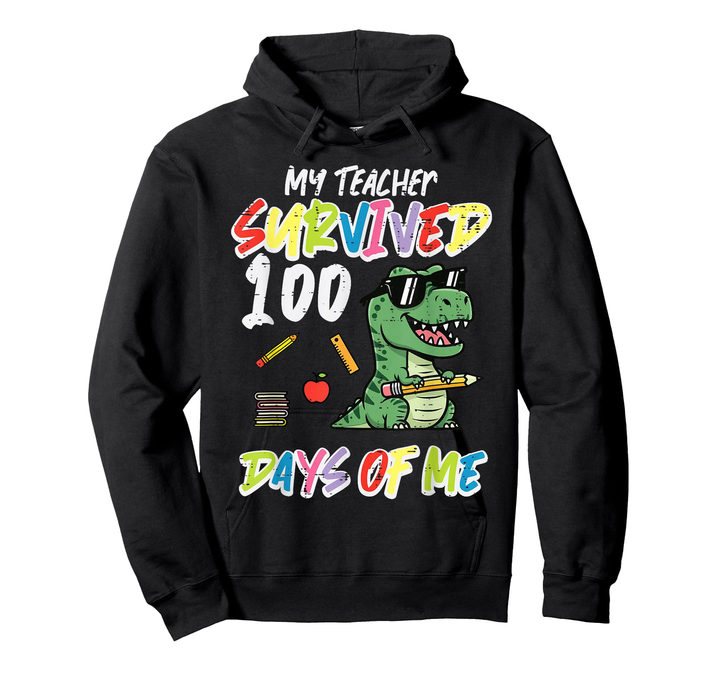 Teacher Survived 100 Days Me Dino 100th Day School Boys Kids T-Shirt