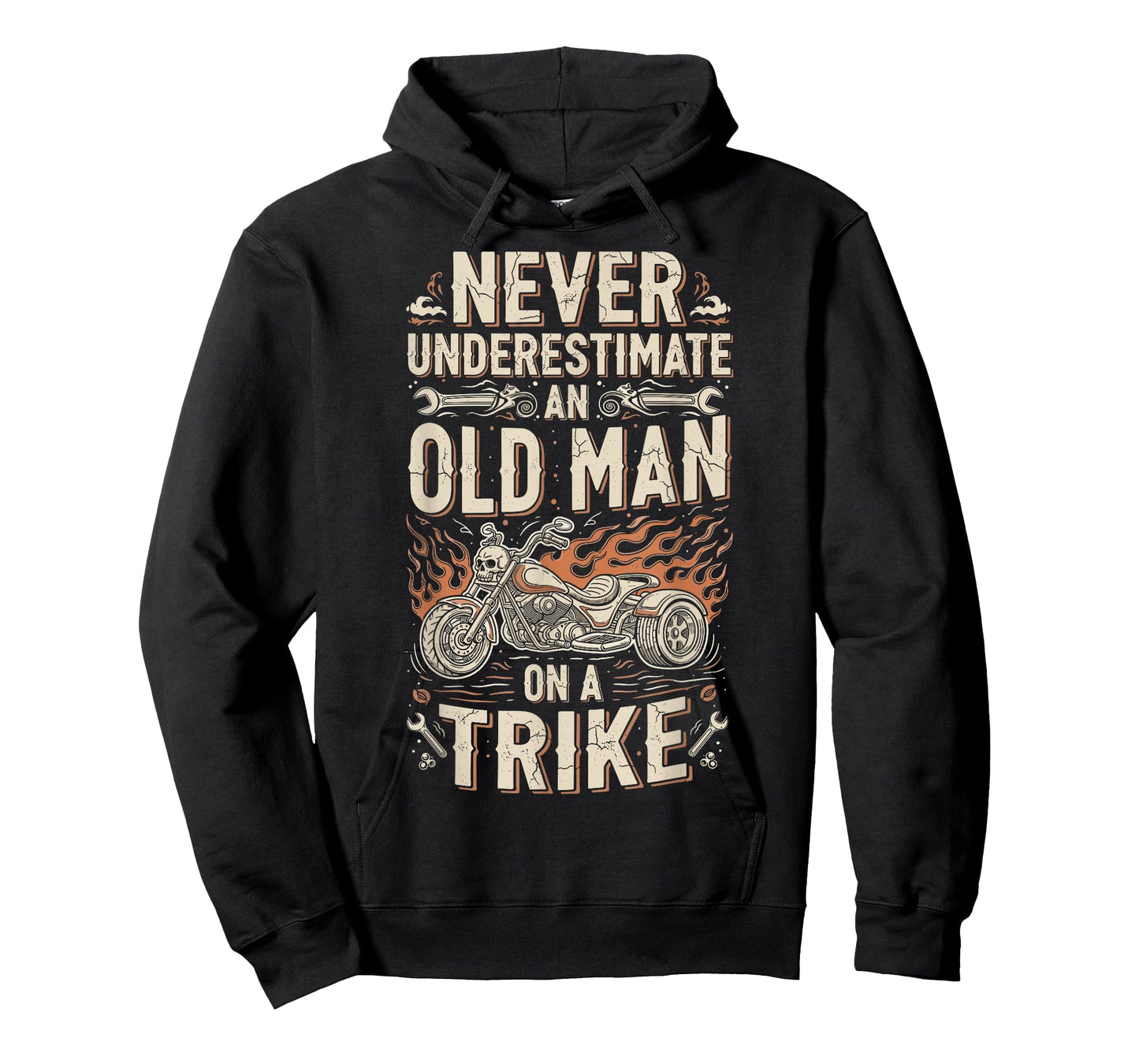Funny Never Underestimate an Old Man on a Trike Grandpa T-Shirt