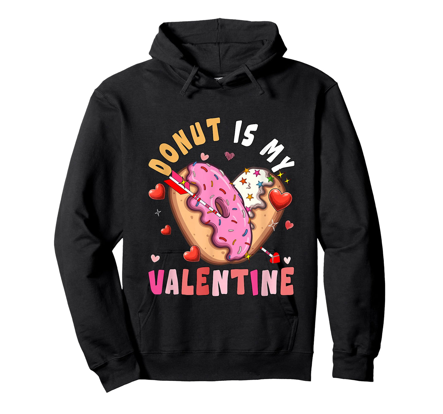 Donut is My Valentine Hearts Matching Food Lover Family Kids T-Shirt