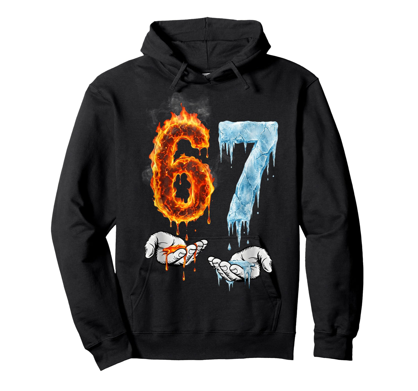 67 Flame Ice 6-7 Number Six Seven Meme 6 7 Kids Boys Girls T-Shirt