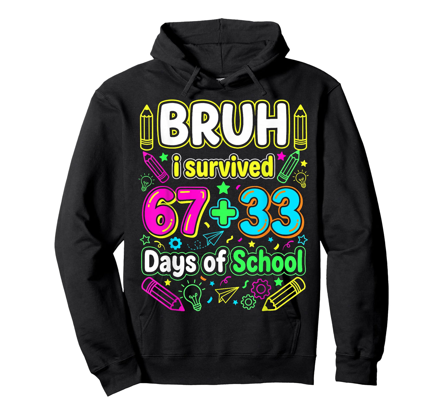 Bruh I Survived 67+33 100 Days of School Boys 100th Day 67 T-Shirt