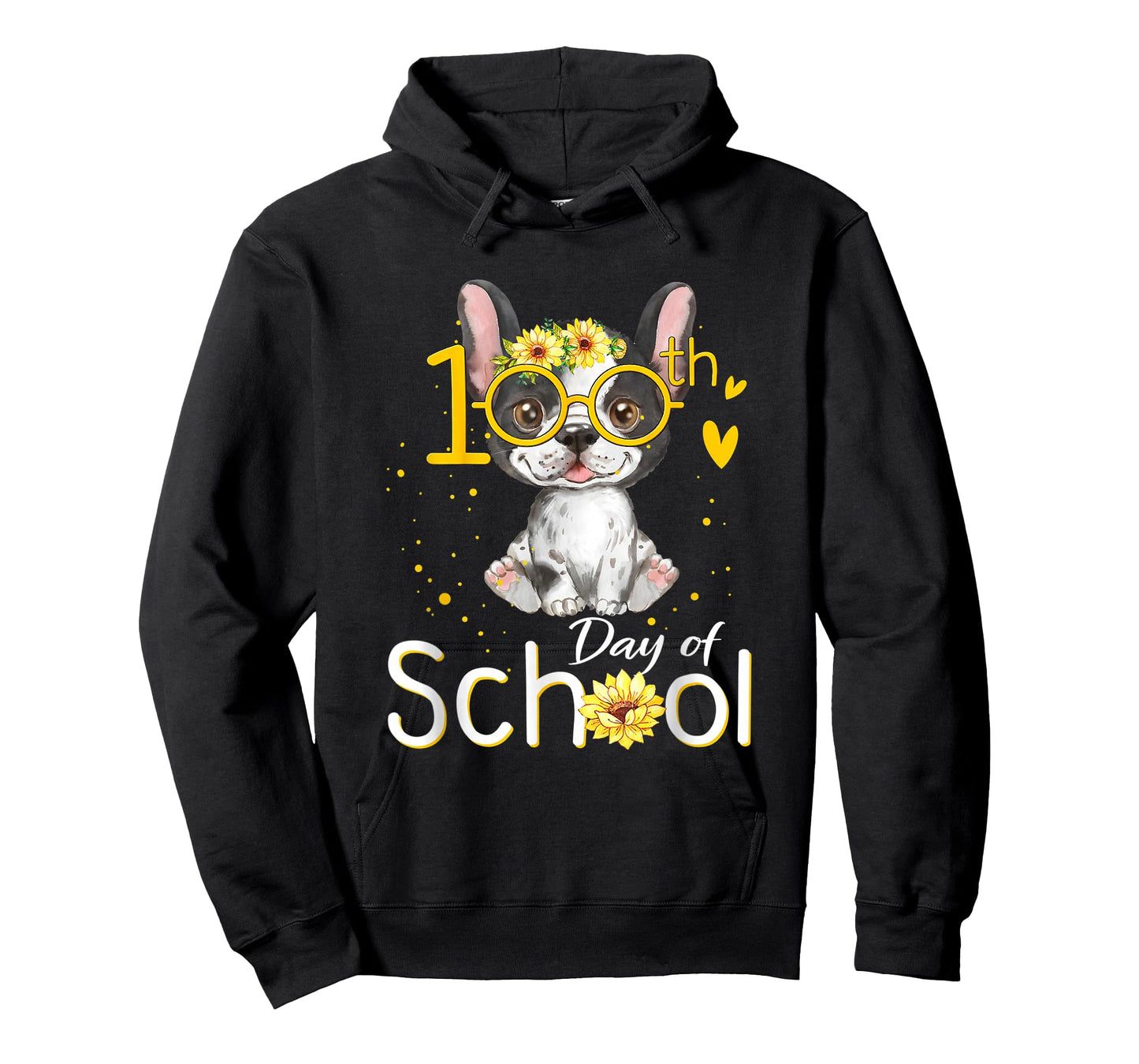 Happy 100 Days of School French Bulldog 100th Day of School T-Shirt