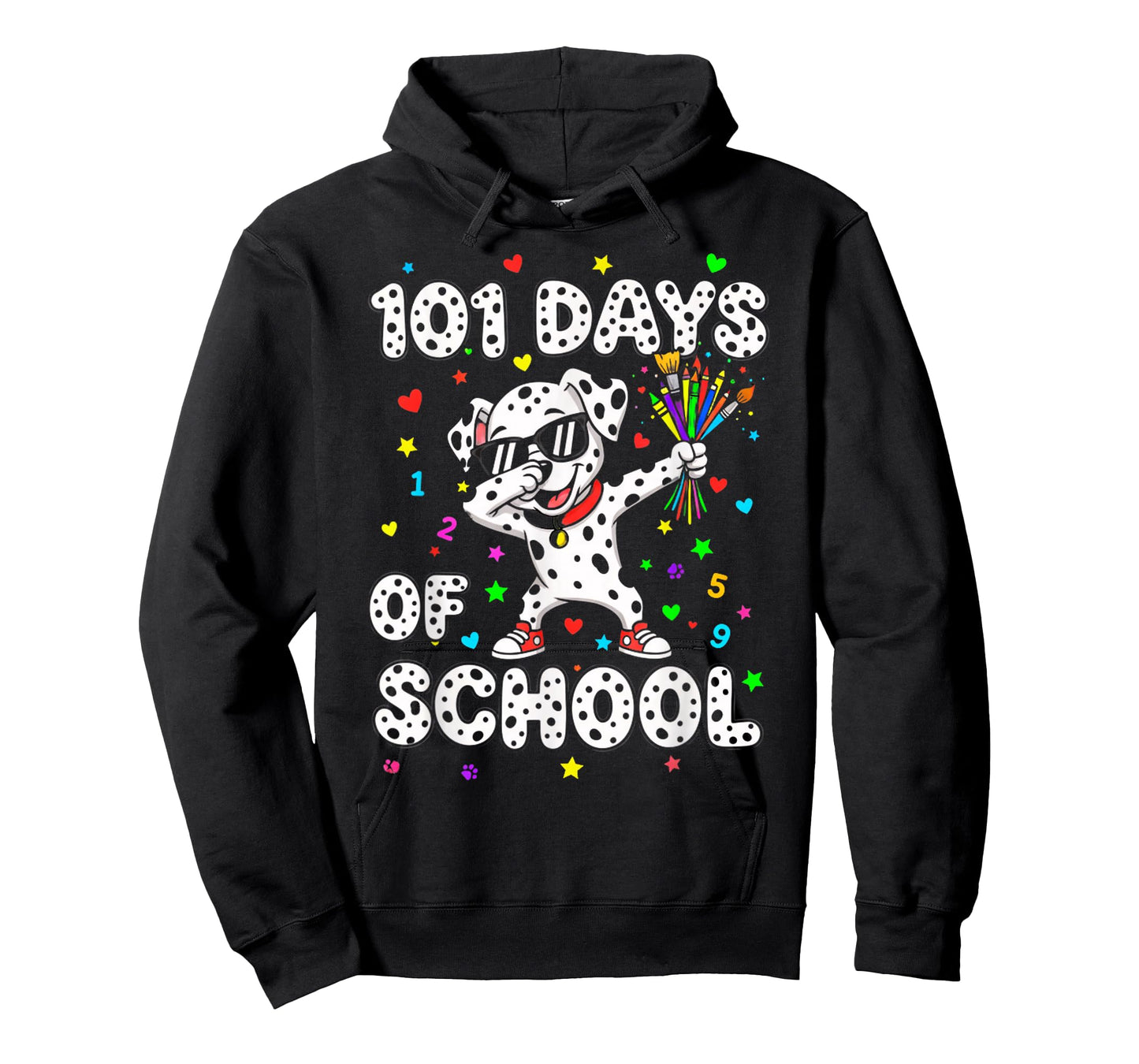 101 Days of School Dabbing Dog Funny Kids Student Girls Boys T-Shirt