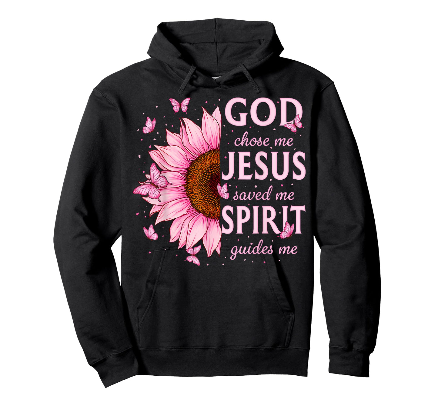 Christian Faith God Chose Me Jesus Saved Me Pink Sunflower T-Shirt