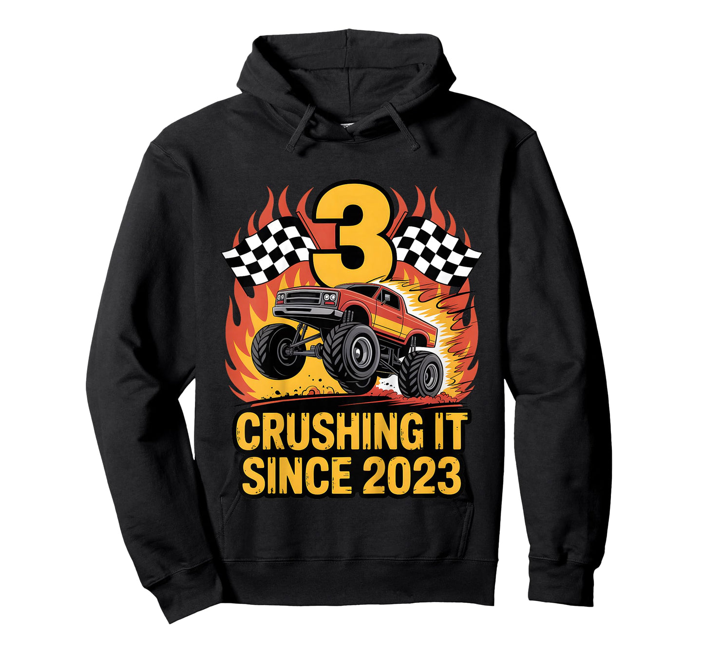 Crushing It Since 2023 Monster Truck 3 Year Old Birthday Boy T-Shirt