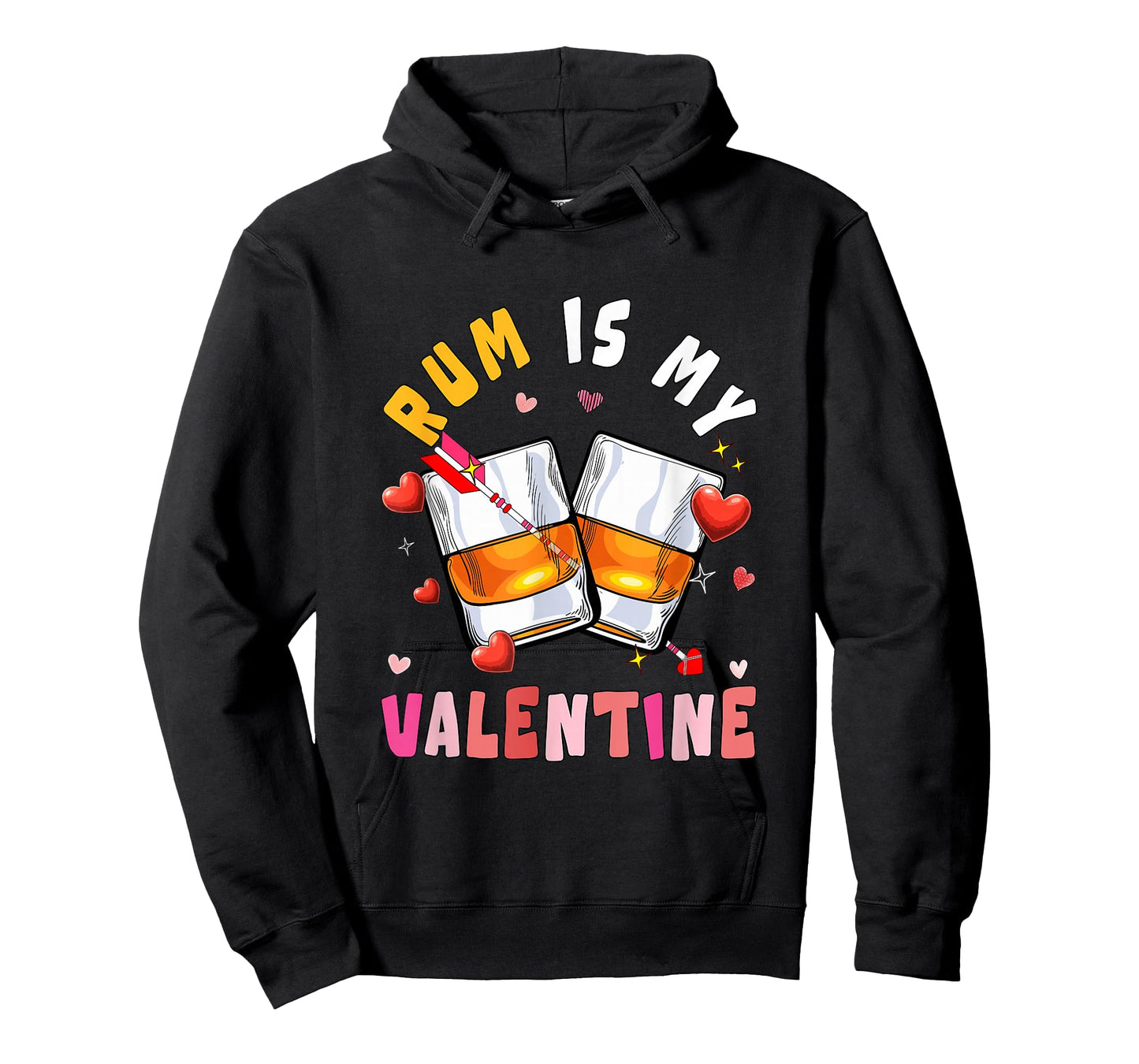 Rum is My Valentine Hearts Matching Drinker Family Couple T-Shirt
