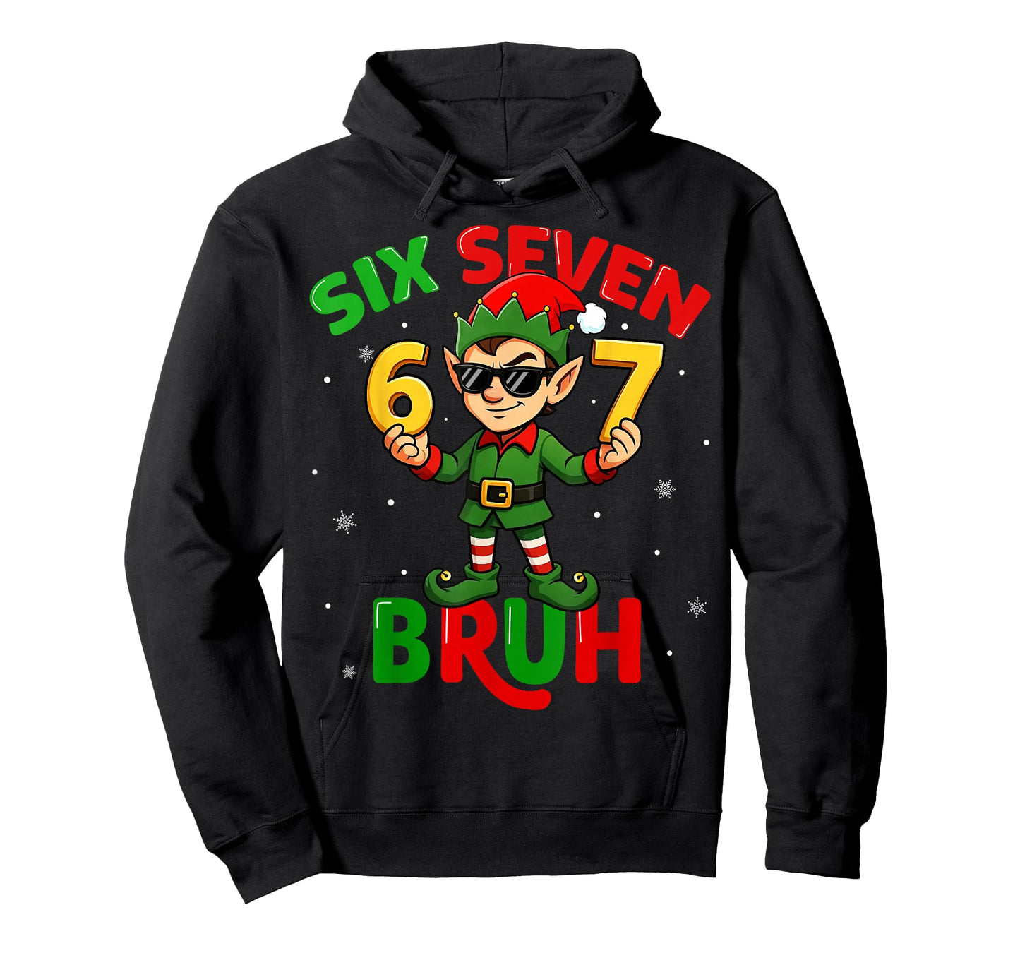 Bruh 67 Six Seven 6 7 Meme Elf Christmas Funny Boy Girl Kids T-Shirt