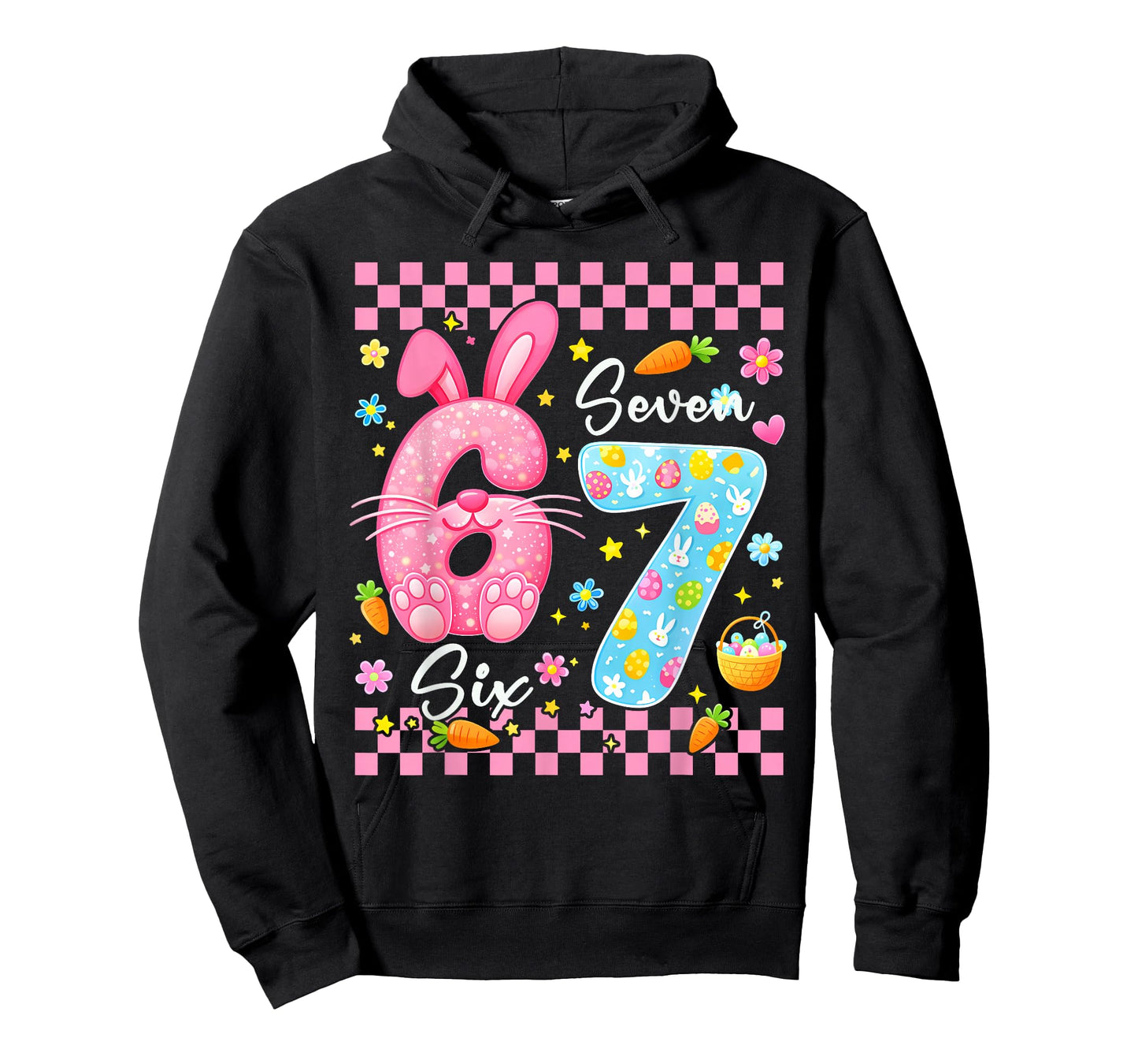 Happy Easter Day Cute Bunny Girls Easter Six Seven 67 6 7 T-Shirt