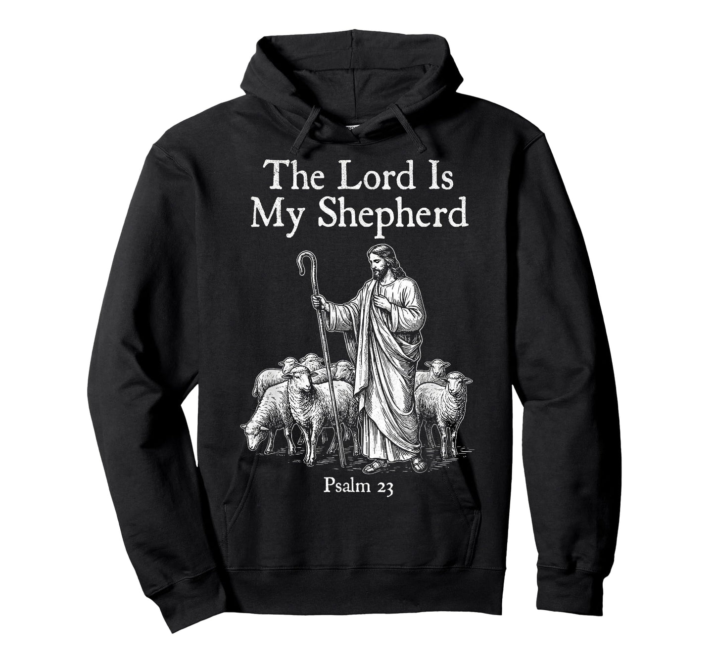 The Lord is My Shepherd Psalm 23 Classic Gospel Hand Sketch T-Shirt