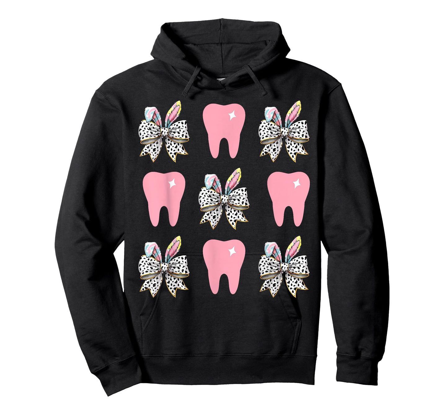 Dental Hygienist Tooth Coquette Bow Bunny Easter Dentist T-Shirt
