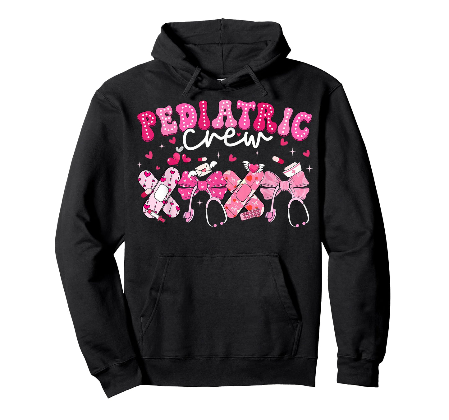 Valentine Pediatric Crew XOXO Nurse Coquette Bow Peds Women T-Shirt