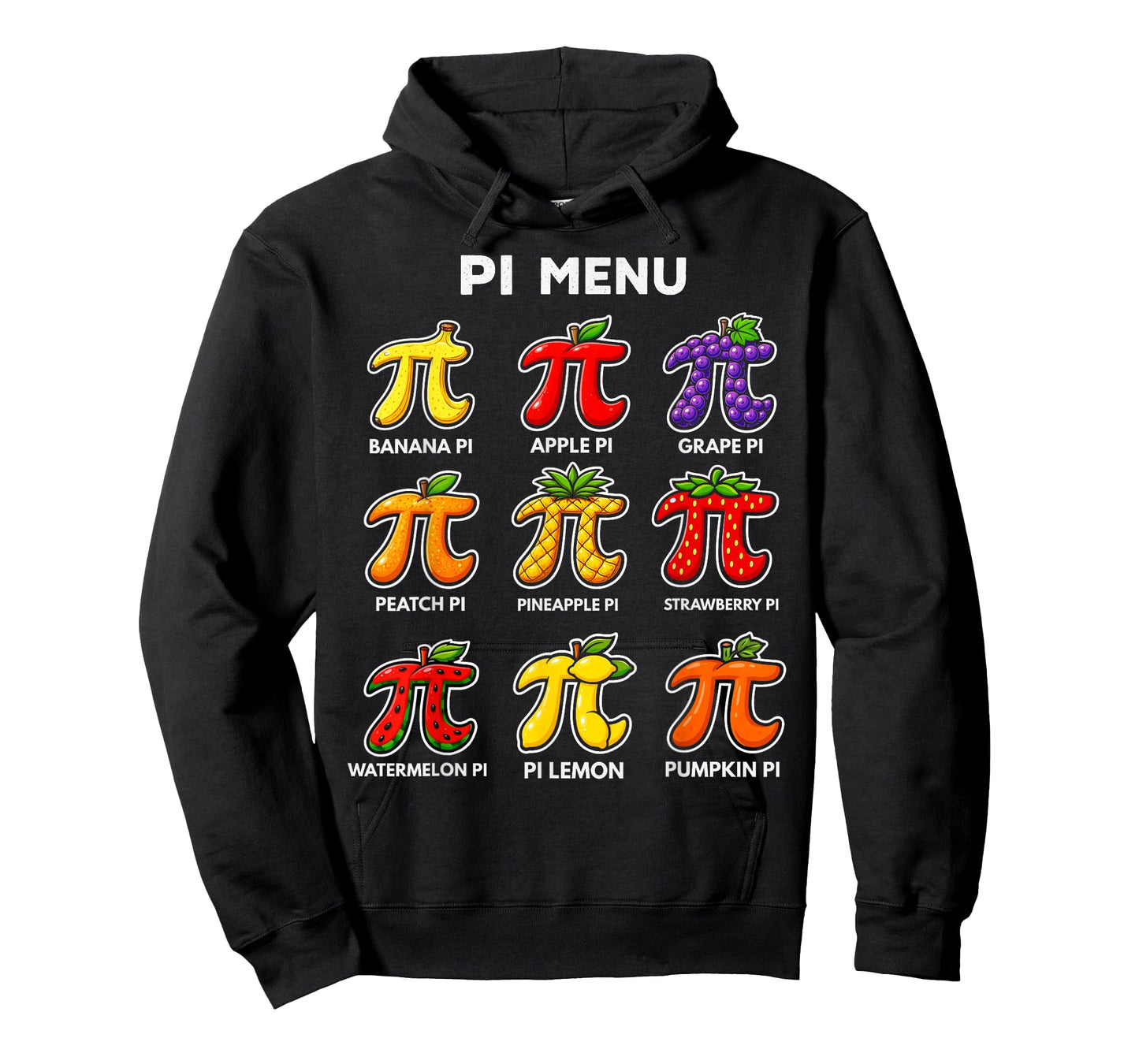 Pi Day 3.14 Pi Menu Funny Fruit Pie Menu Teachers Math Lover T-Shirt