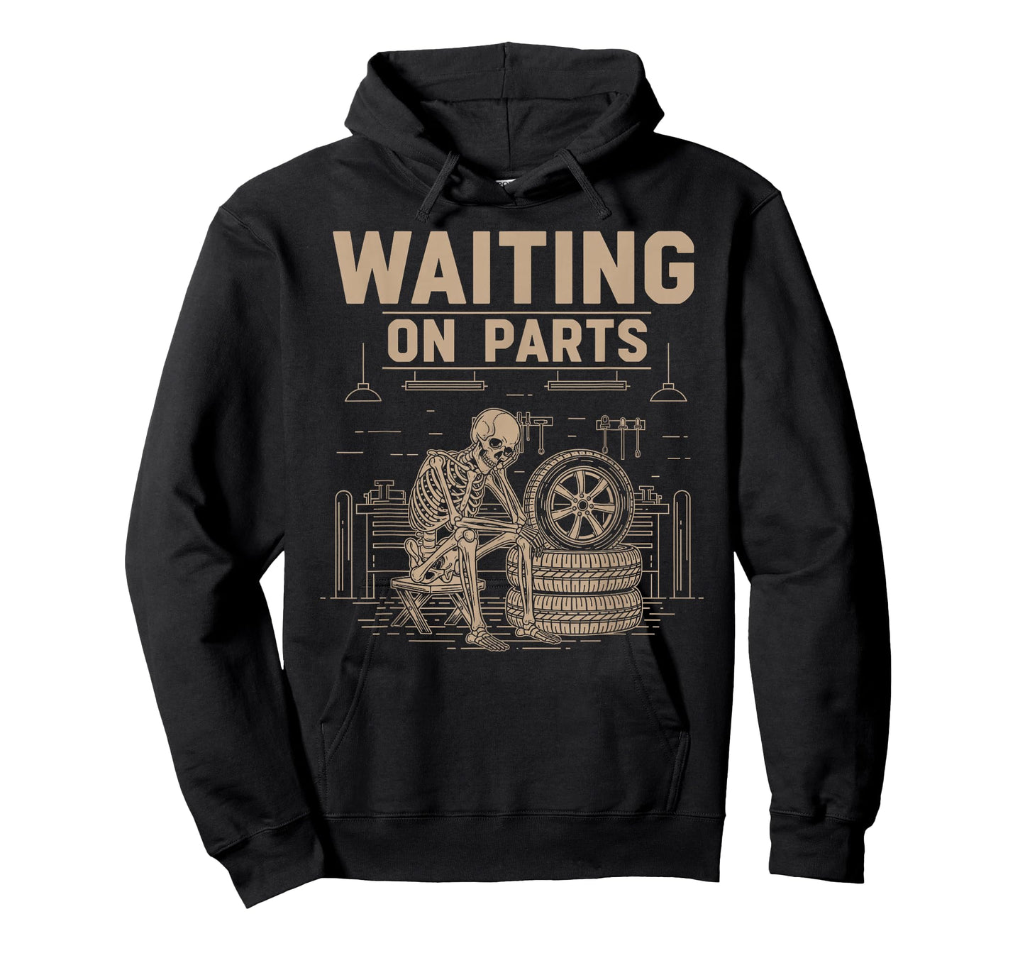Waiting On Parts Funny Skeleton Auto Mechanic Technician T-Shirt