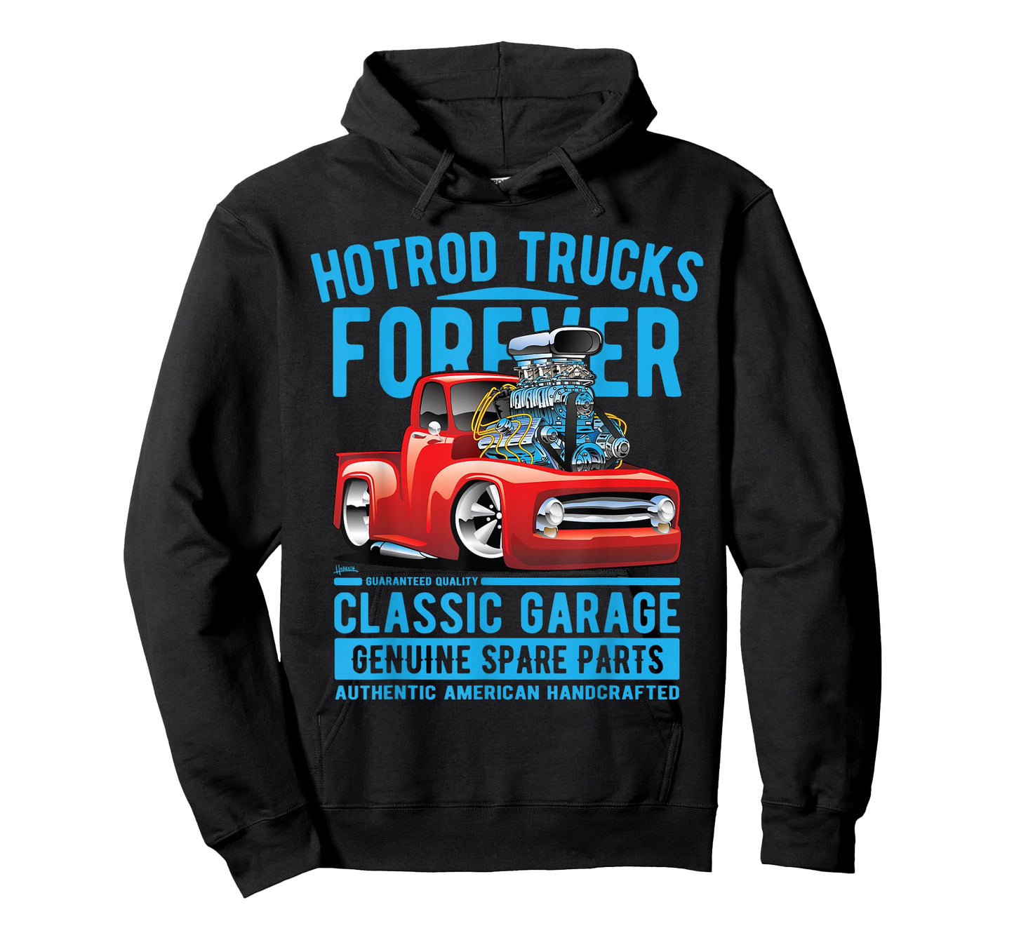 Hotrod Trucks Forever Cartoon Classic Truck Design T-Shirt