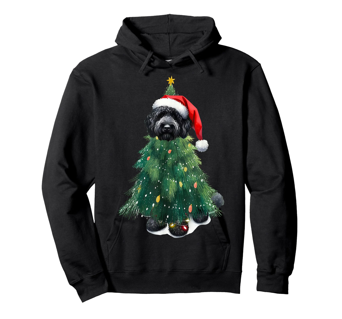 Black Golden Doodle in Christmas Tree Dog Lover Xmas Pajama T-Shirt