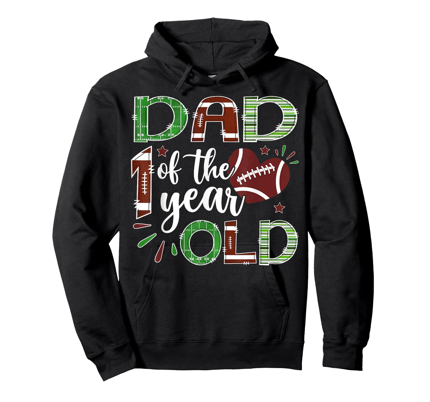 Dad of The 1 Year Old Football First Birthday Boy Matching T-Shirt