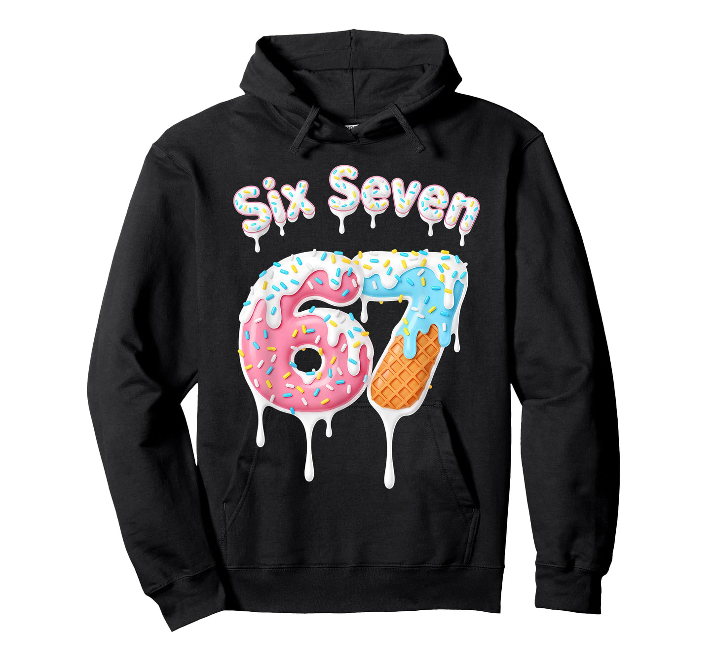 Cute 6 7 Meme Kids Ice Cream Drip Six Seven 67 Ice Cream T-Shirt