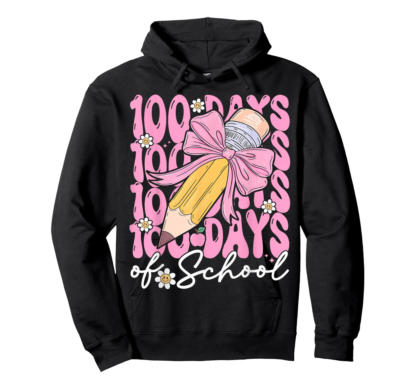100th Day of School 100 Days Smarter Coquette Bow Kids Girls T-Shirt