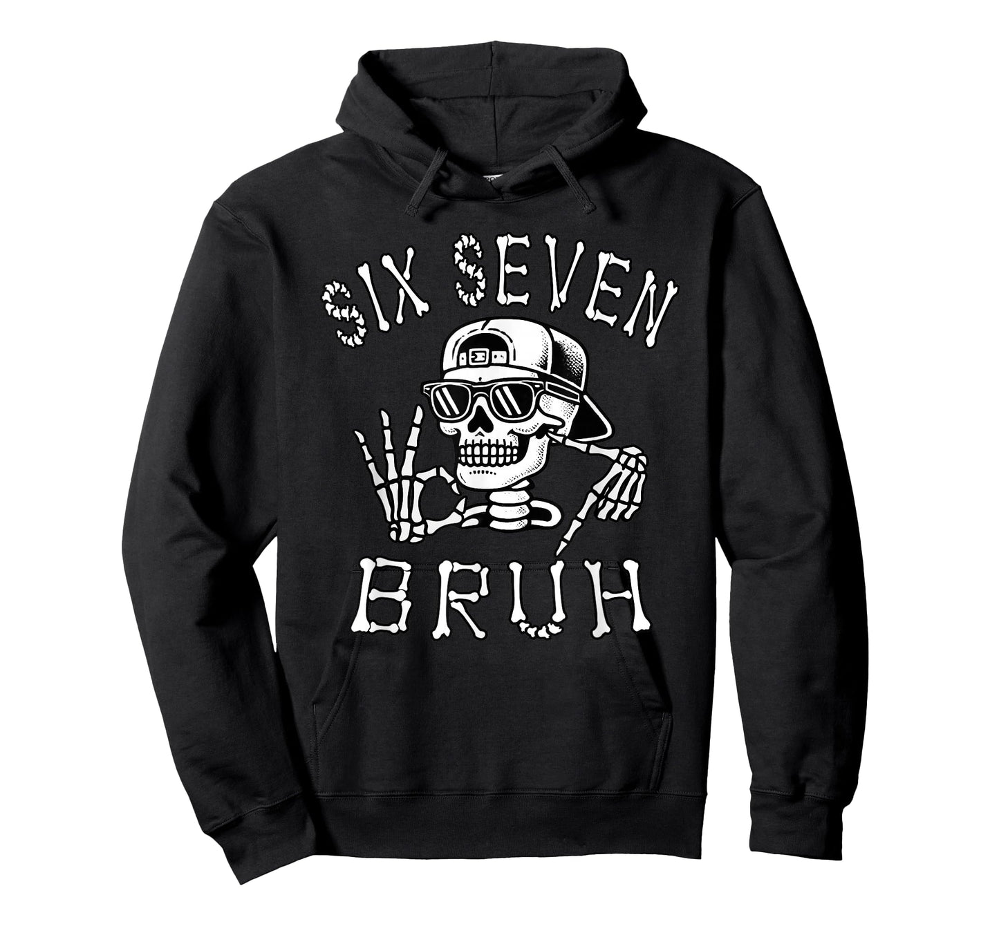 Funny Six Seven Bruh Funny Skeleton Gen Alpha 6 7 Meme Hands T-Shirt