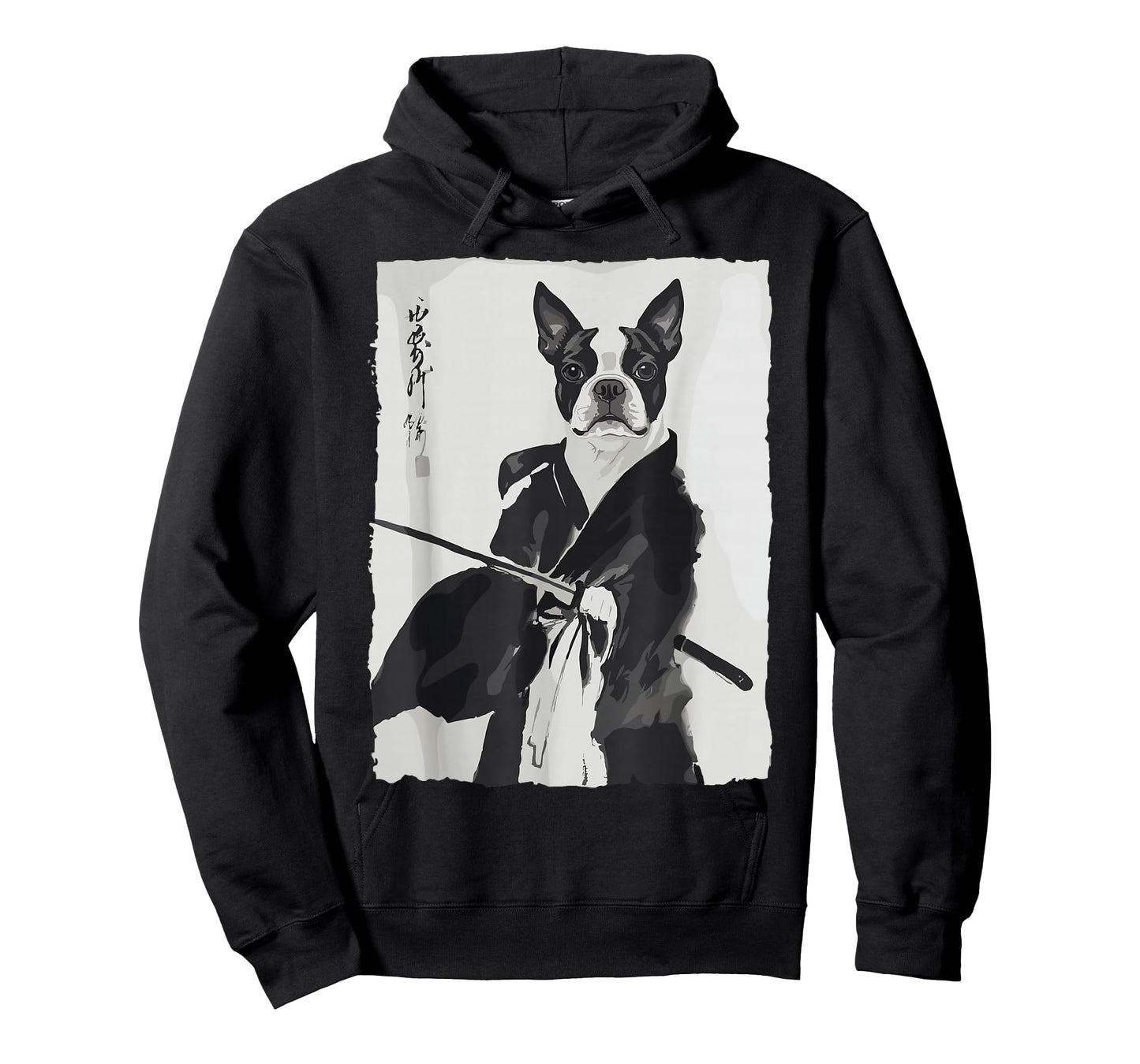 Samurai Boston Terrier Shirts for Women Men Vintage Japanese T-Shirt