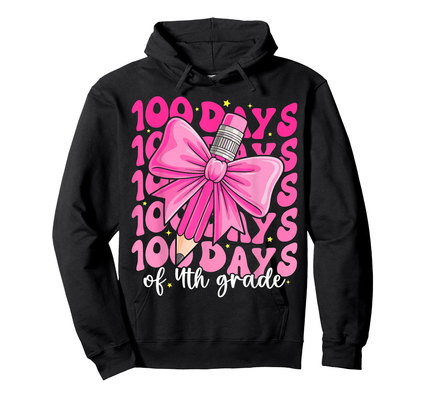 100 Days of 4th Grade Girls Coquette Bow 100th Day of School T-Shirt