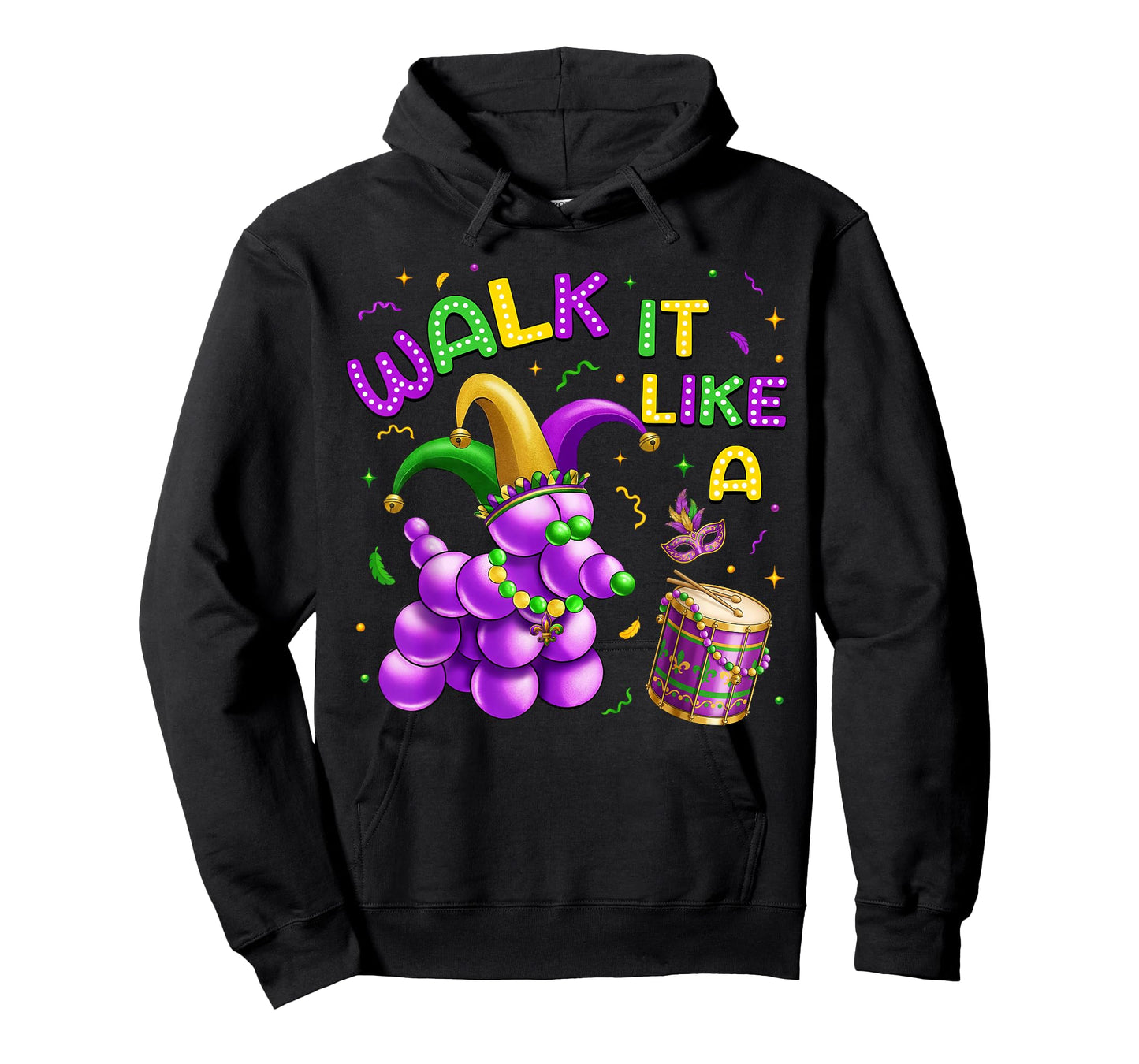 Walk It Like A Dog Mardi Gras Carnival Party Women Men Kids T-Shirt