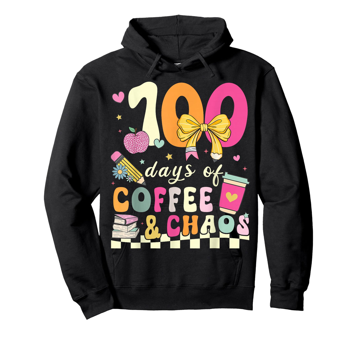 100 Days of Coffee & Chaos Teacher 100th Day of School T-Shirt