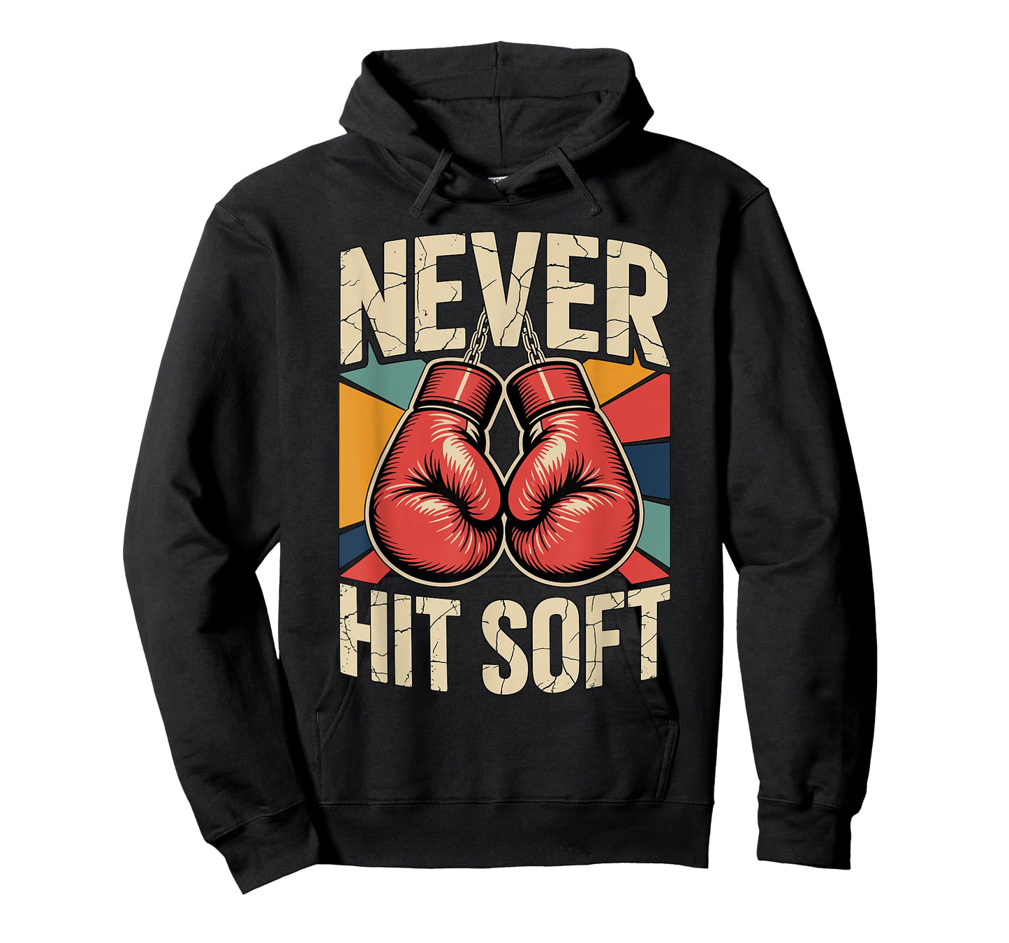 Vintage Boxing Never Hit Soft Kickboxing Boxer Training T-Shirt