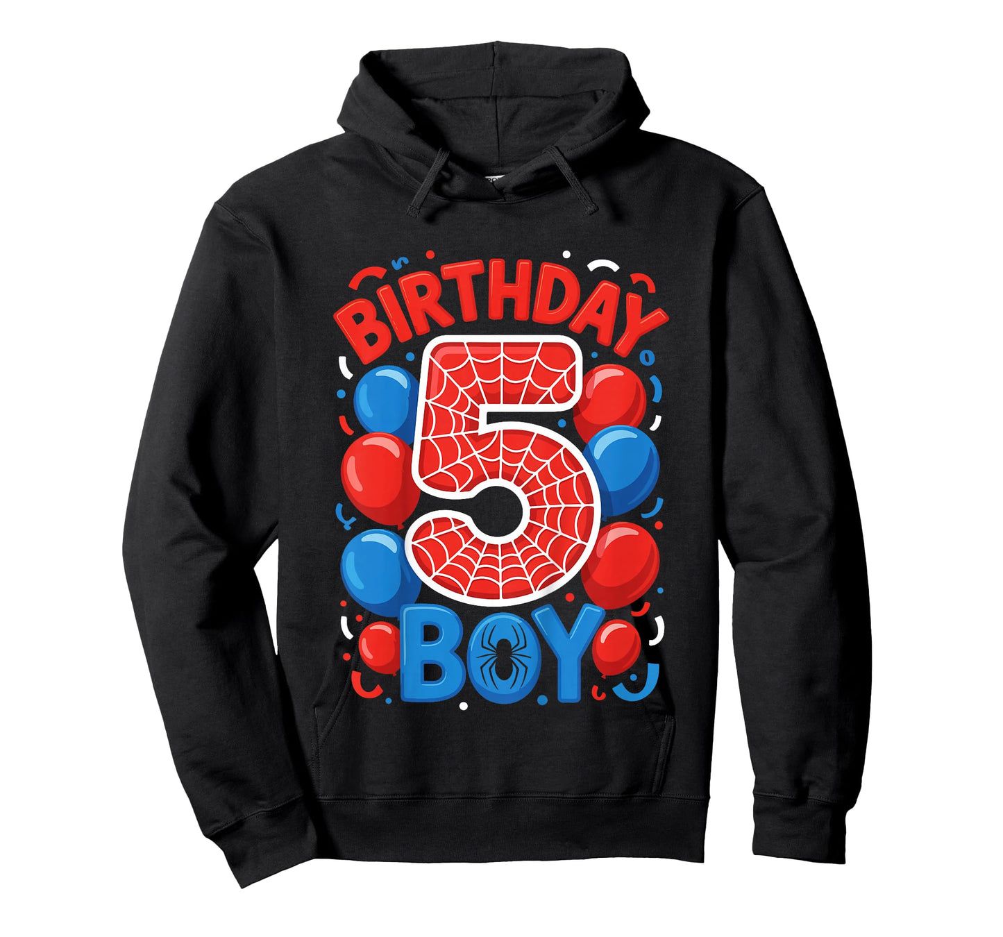 Kids 5th Birthday Spider Web 5 Year Old Boy Party T-Shirt
