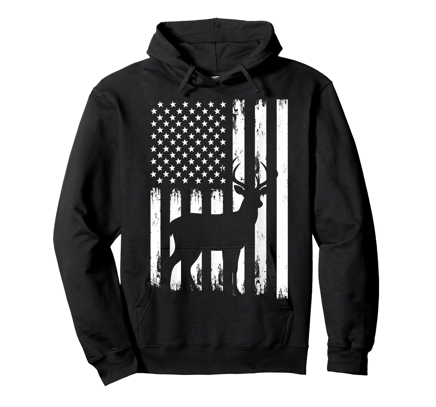 Deer Hunting Hunter Camo USA American Flag Patriotic Graphic T-Shirt