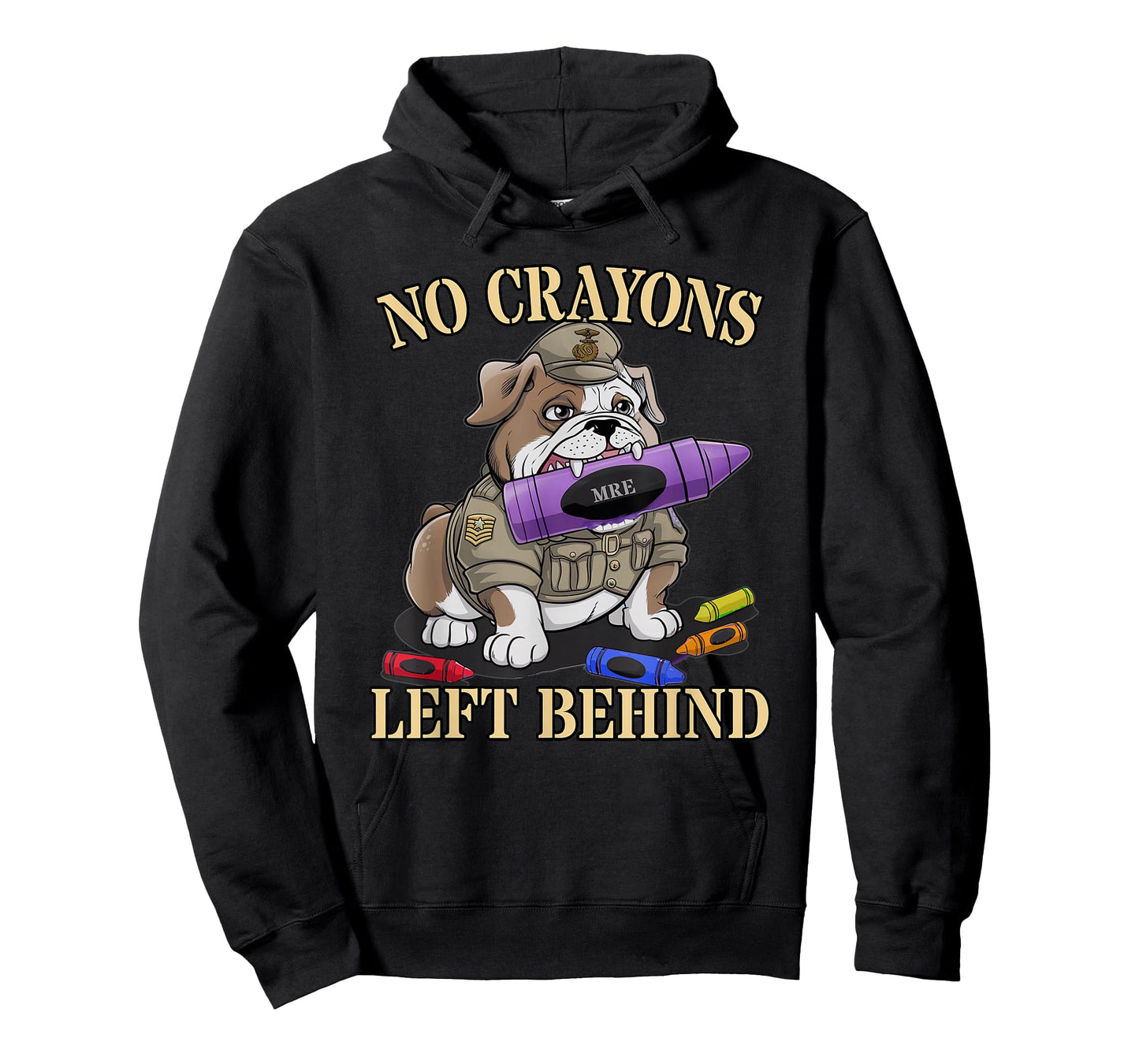 Sarcastic NO Crayons Left Behind Jarhead Dad Military Troop T-Shirt