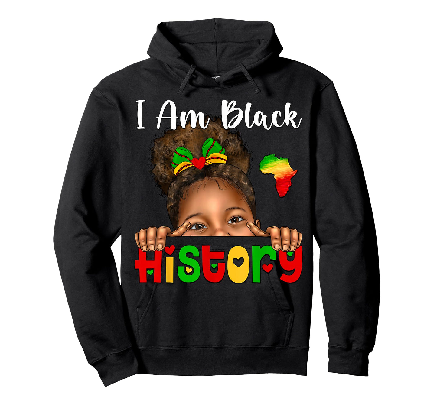 I Am Black History African American Kids Afro Black Girl T-Shirt