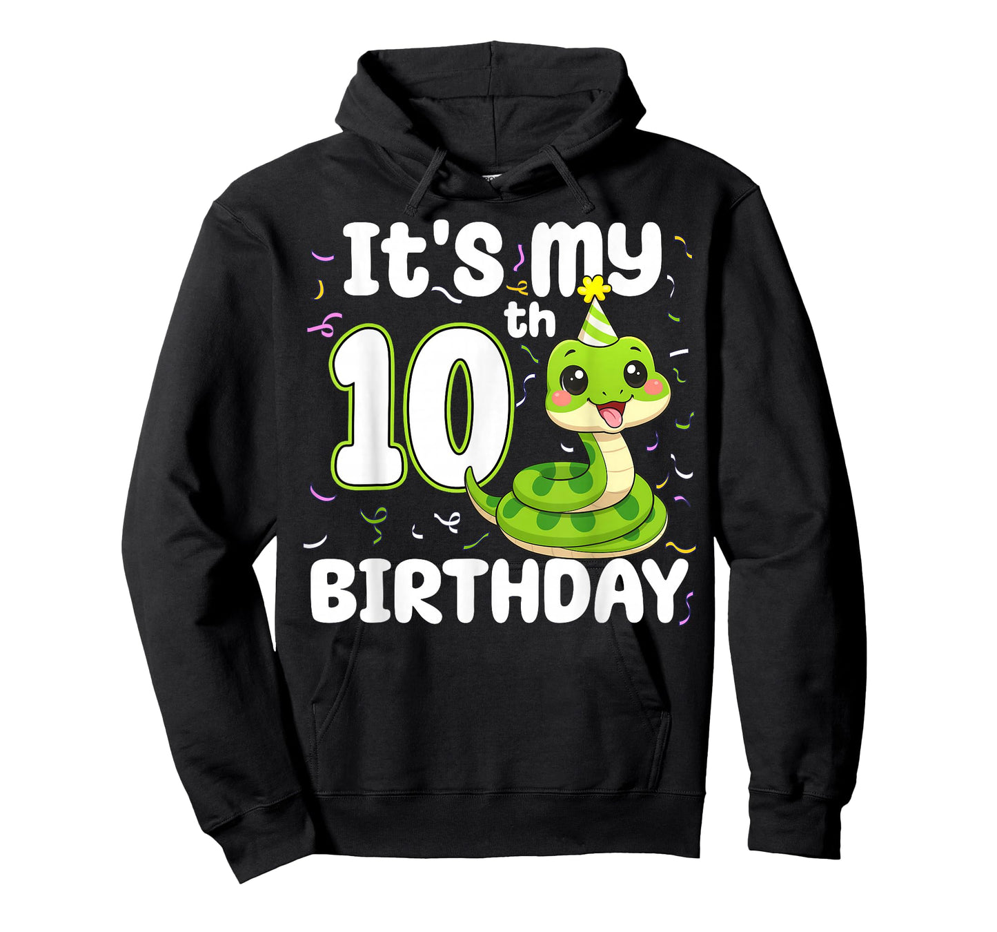 10th Birthday Snake Lover Ten 10 Years Old Birthday Boy Girl T-Shirt
