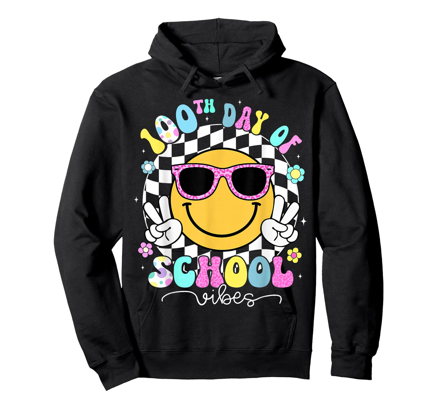 Cute Smile Face 100th Day of School Vibes Shirt Teacher Kids T-Shirt