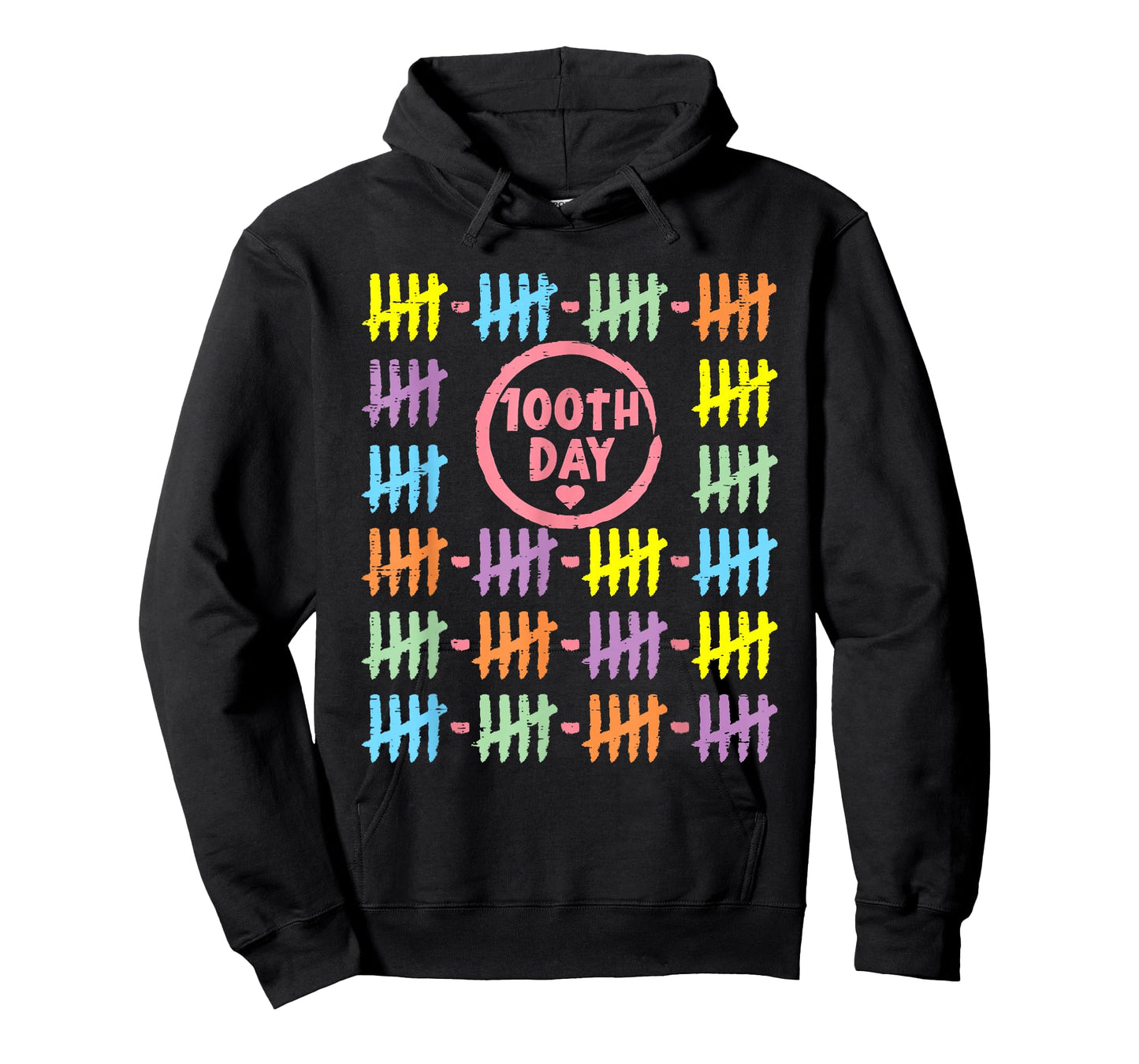 100th Day Rainbow Lines Tally Marks 100 Days of School Gift T-Shirt