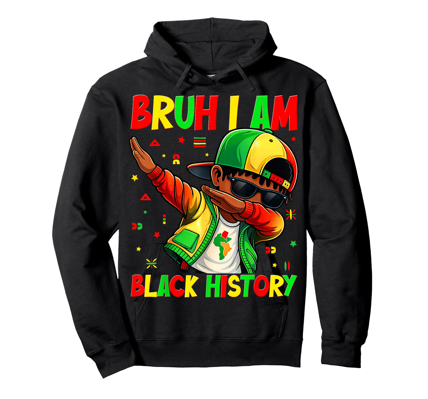 Bruh I Am Black History Month Dabbing Boy African Kid T-Shirt
